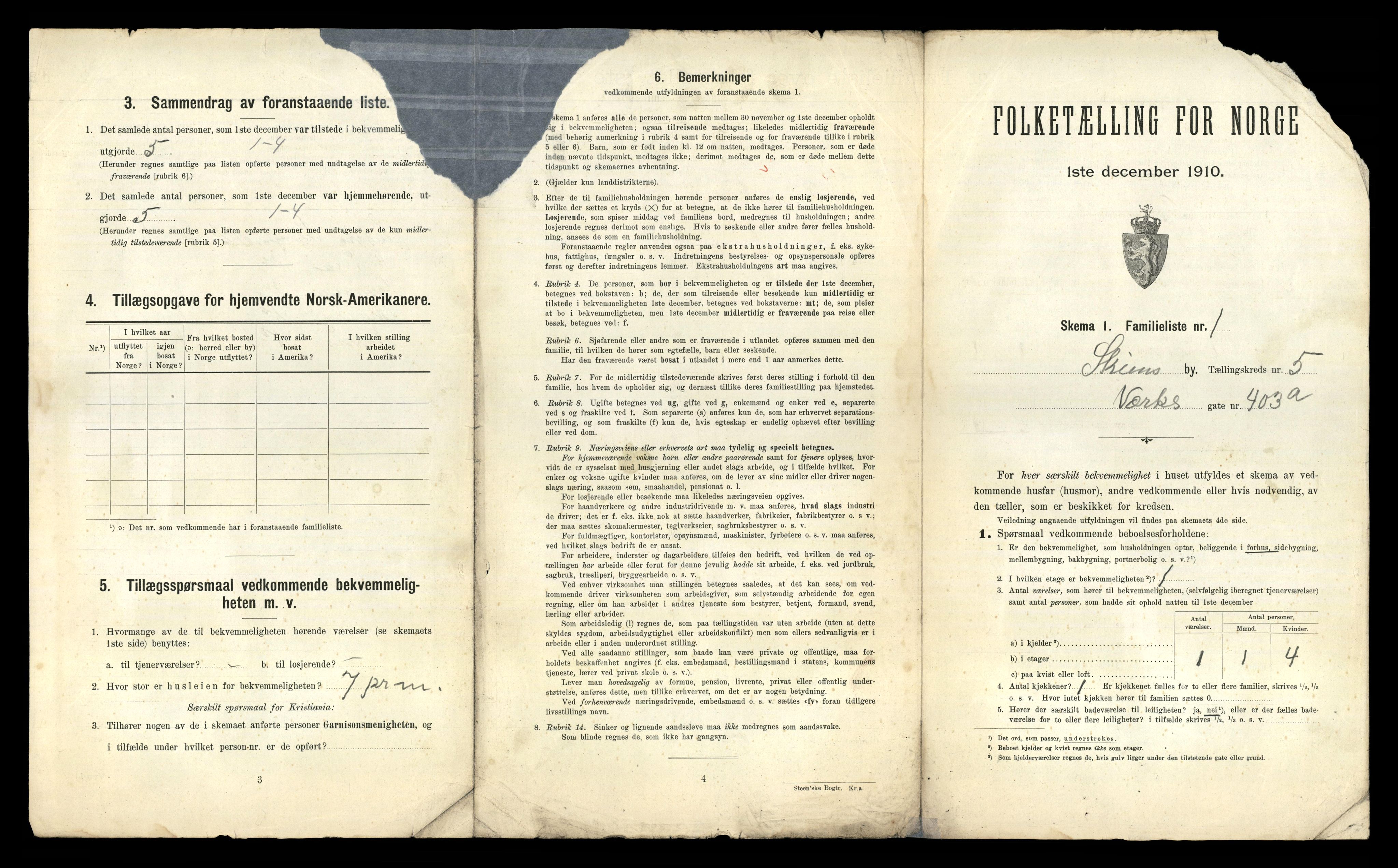 RA, 1910 census for Skien, 1910, p. 2972