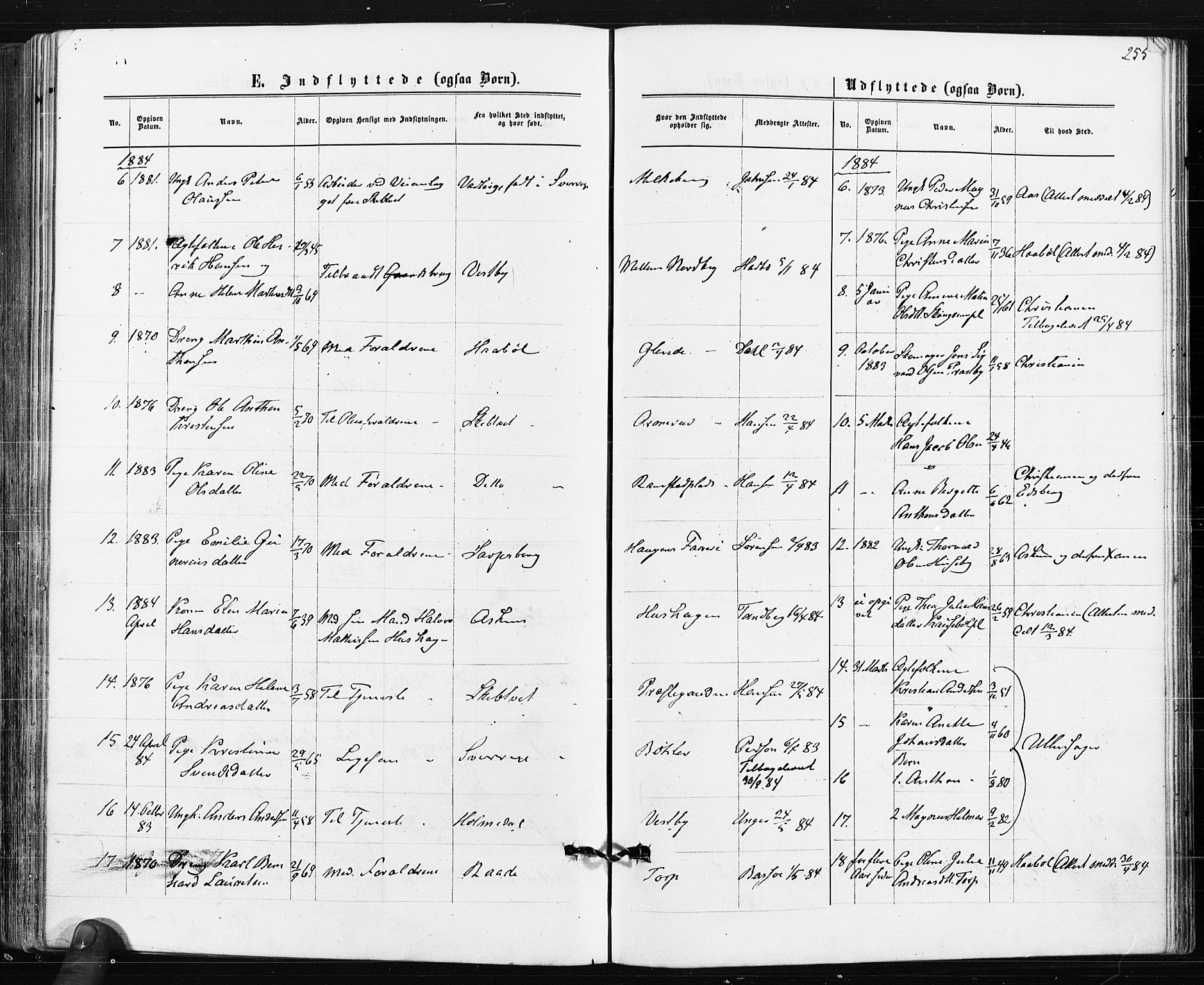 Spydeberg prestekontor Kirkebøker, SAO/A-10924/F/Fa/L0007: Parish register (official) no. I 7, 1875-1885, p. 255