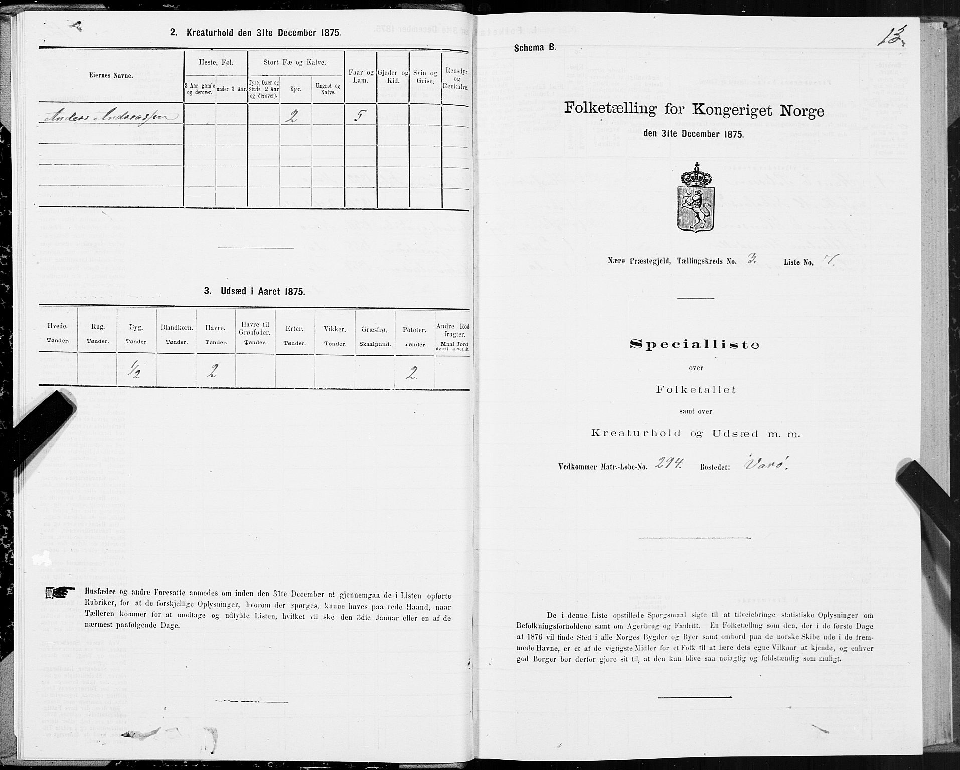 SAT, 1875 census for 1751P Nærøy, 1875, p. 2013