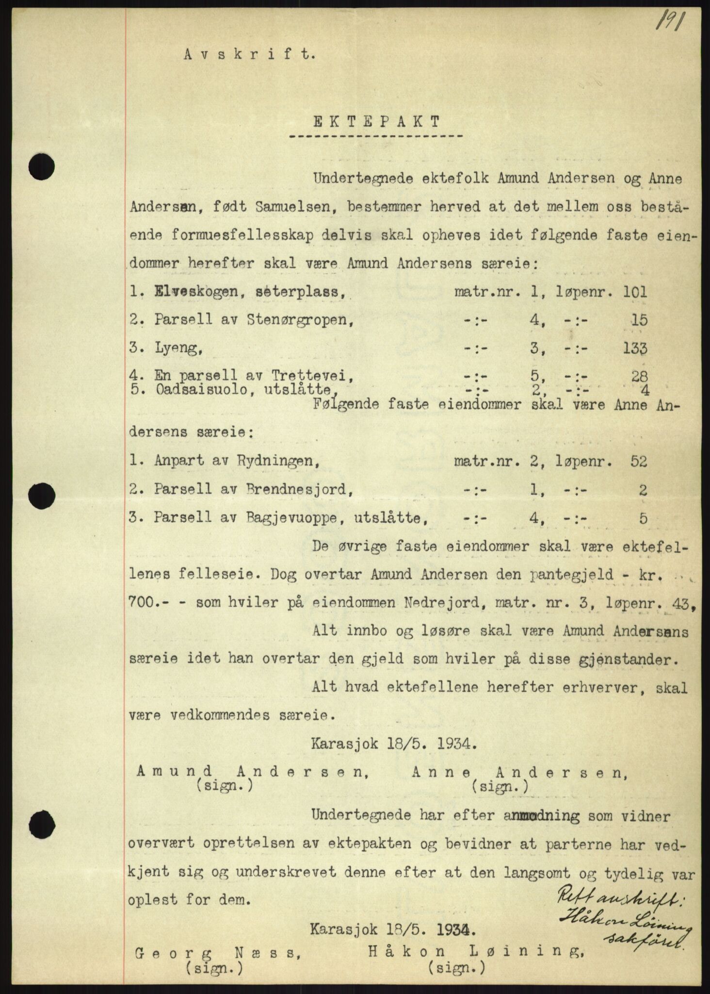 Oslo byskriverembete, AV/SAO-A-10227/2/G/Gb/L0072: Tinglyste ektepakter, Finnmark, bind 1, 1928-1950