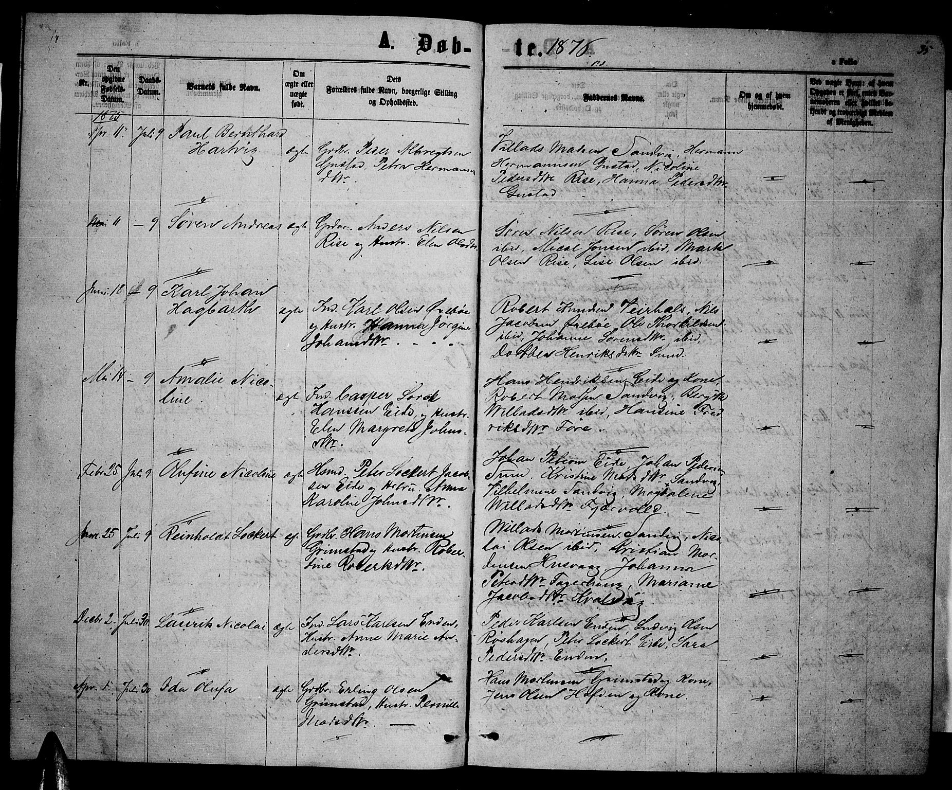 Ministerialprotokoller, klokkerbøker og fødselsregistre - Nordland, AV/SAT-A-1459/892/L1324: Parish register (copy) no. 892C01, 1865-1879, p. 35