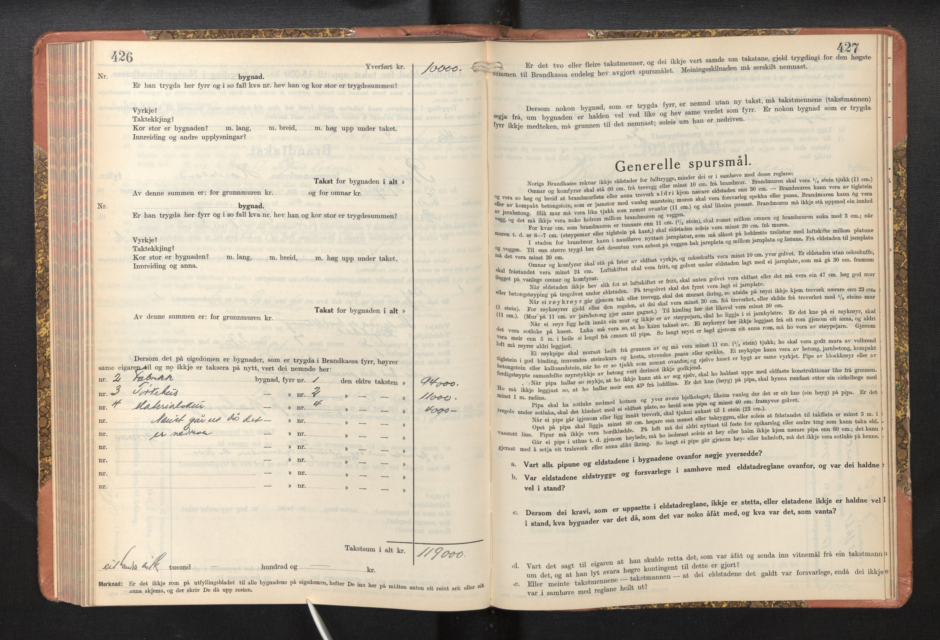 Lensmannen i Bruvik, SAB/A-31301/0012/L0011: Branntakstprotokoll, skjematakst, 1936-1949, p. 426-427
