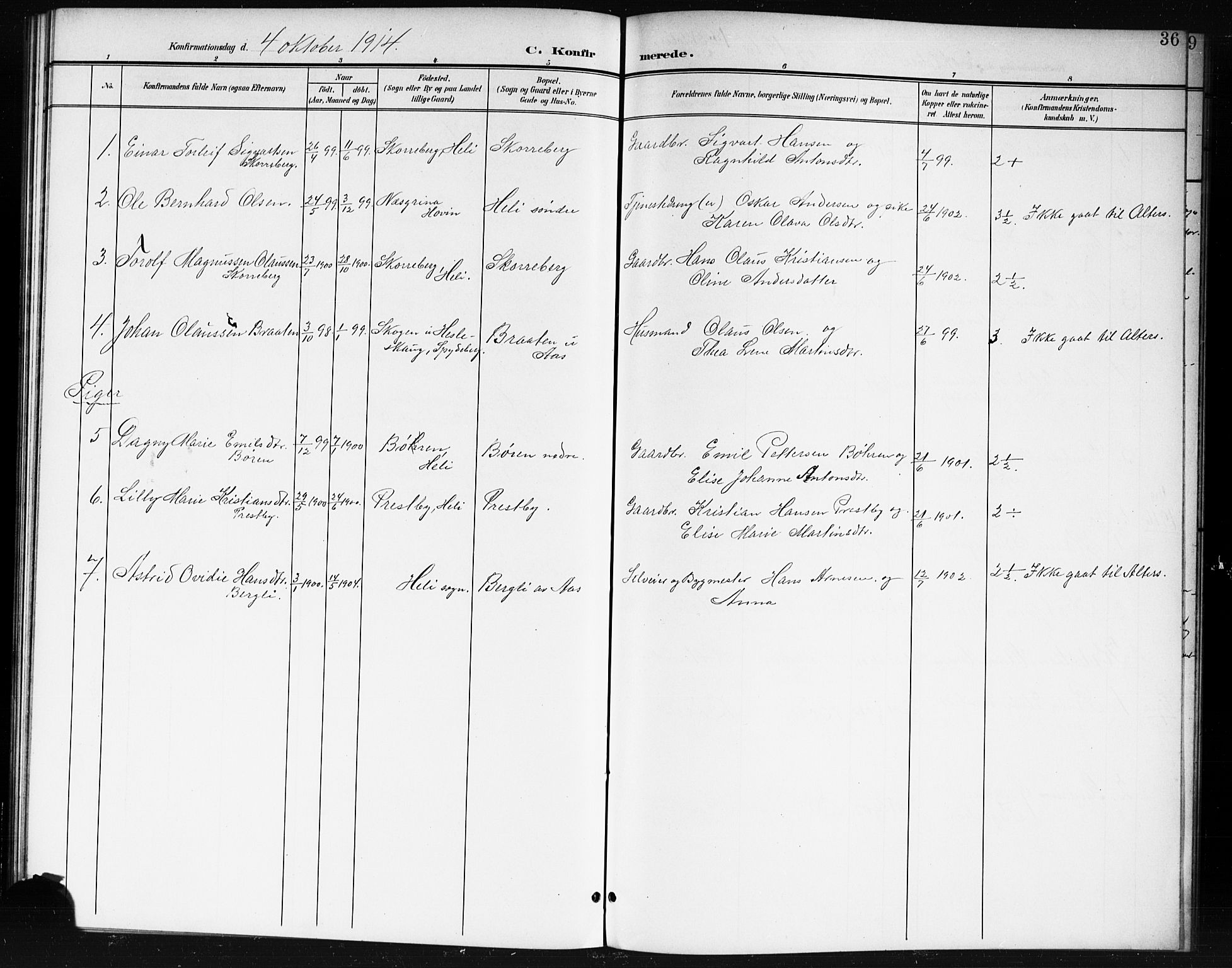 Spydeberg prestekontor Kirkebøker, AV/SAO-A-10924/G/Gc/L0001: Parish register (copy) no. III 1, 1901-1917, p. 36