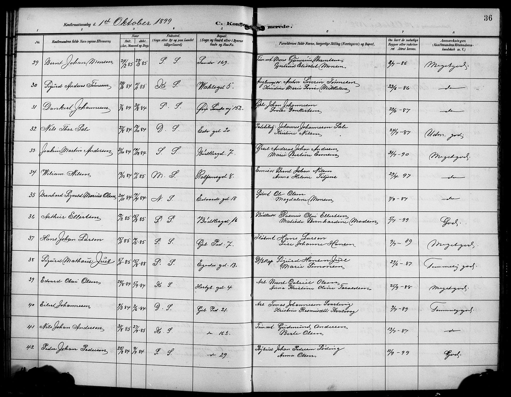 Sandviken Sokneprestembete, AV/SAB-A-77601/H/Hb/L0009: Parish register (copy) no. C 1, 1898-1907, p. 36