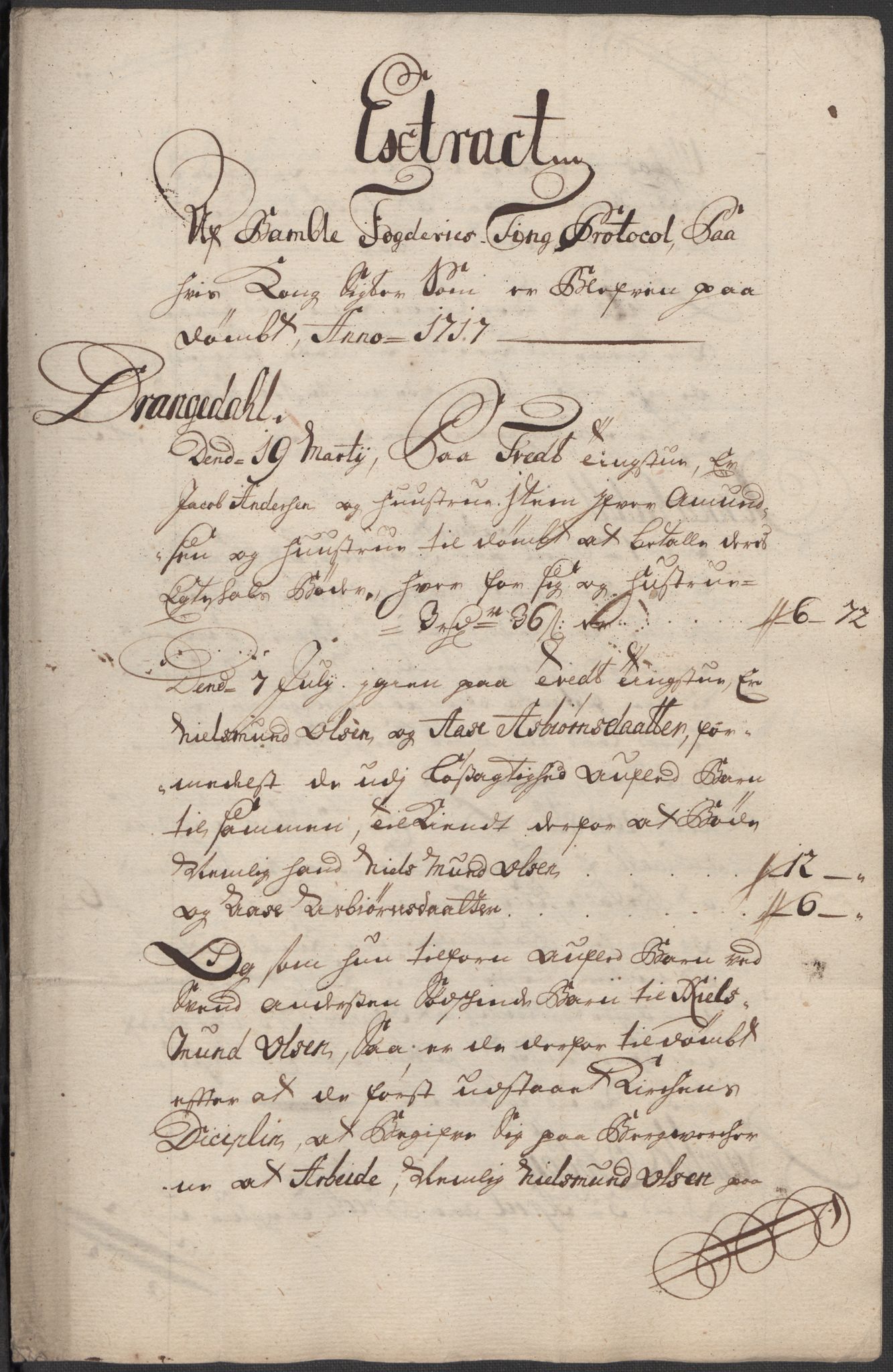 Rentekammeret inntil 1814, Reviderte regnskaper, Fogderegnskap, AV/RA-EA-4092/R36/L2129: Fogderegnskap Øvre og Nedre Telemark og Bamble, 1717, p. 340