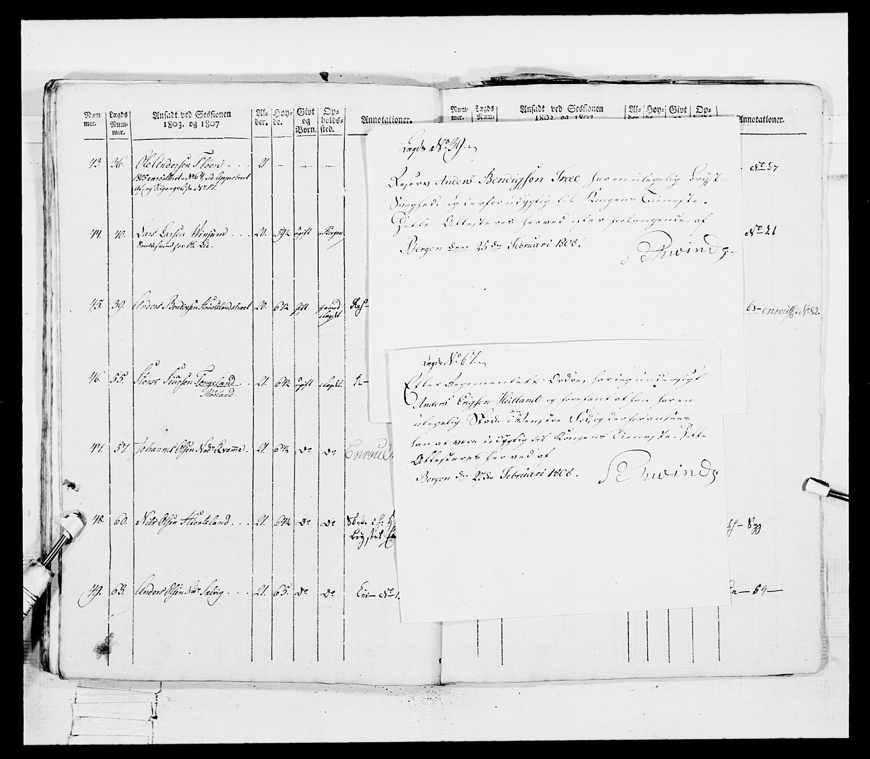Generalitets- og kommissariatskollegiet, Det kongelige norske kommissariatskollegium, AV/RA-EA-5420/E/Eh/L0097: Bergenhusiske nasjonale infanteriregiment, 1803-1807, p. 365