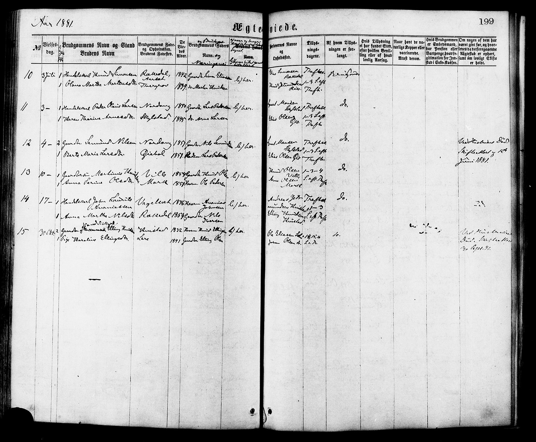Ministerialprotokoller, klokkerbøker og fødselsregistre - Møre og Romsdal, SAT/A-1454/515/L0210: Parish register (official) no. 515A06, 1868-1885, p. 199