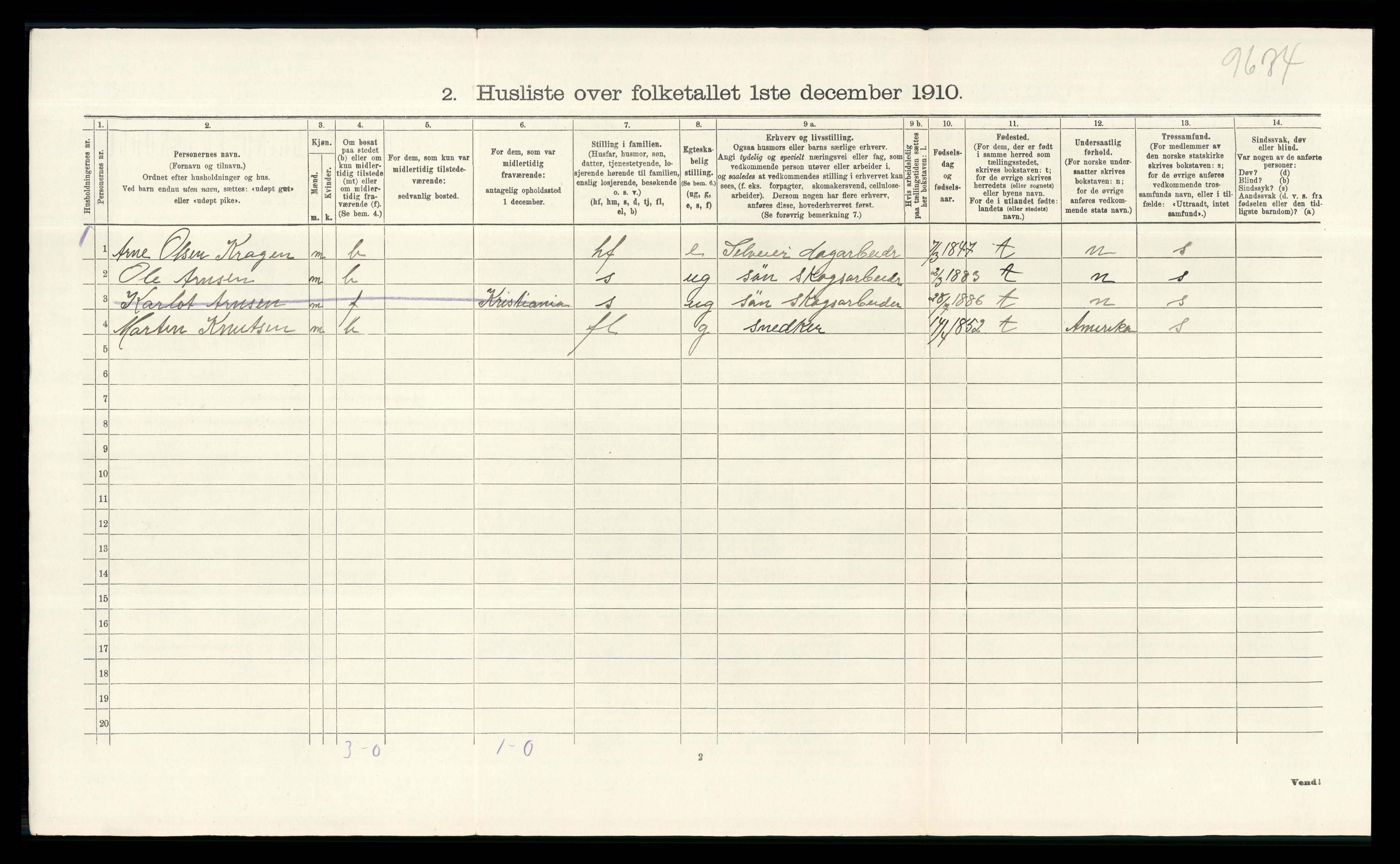 RA, 1910 census for Åsnes, 1910, p. 921