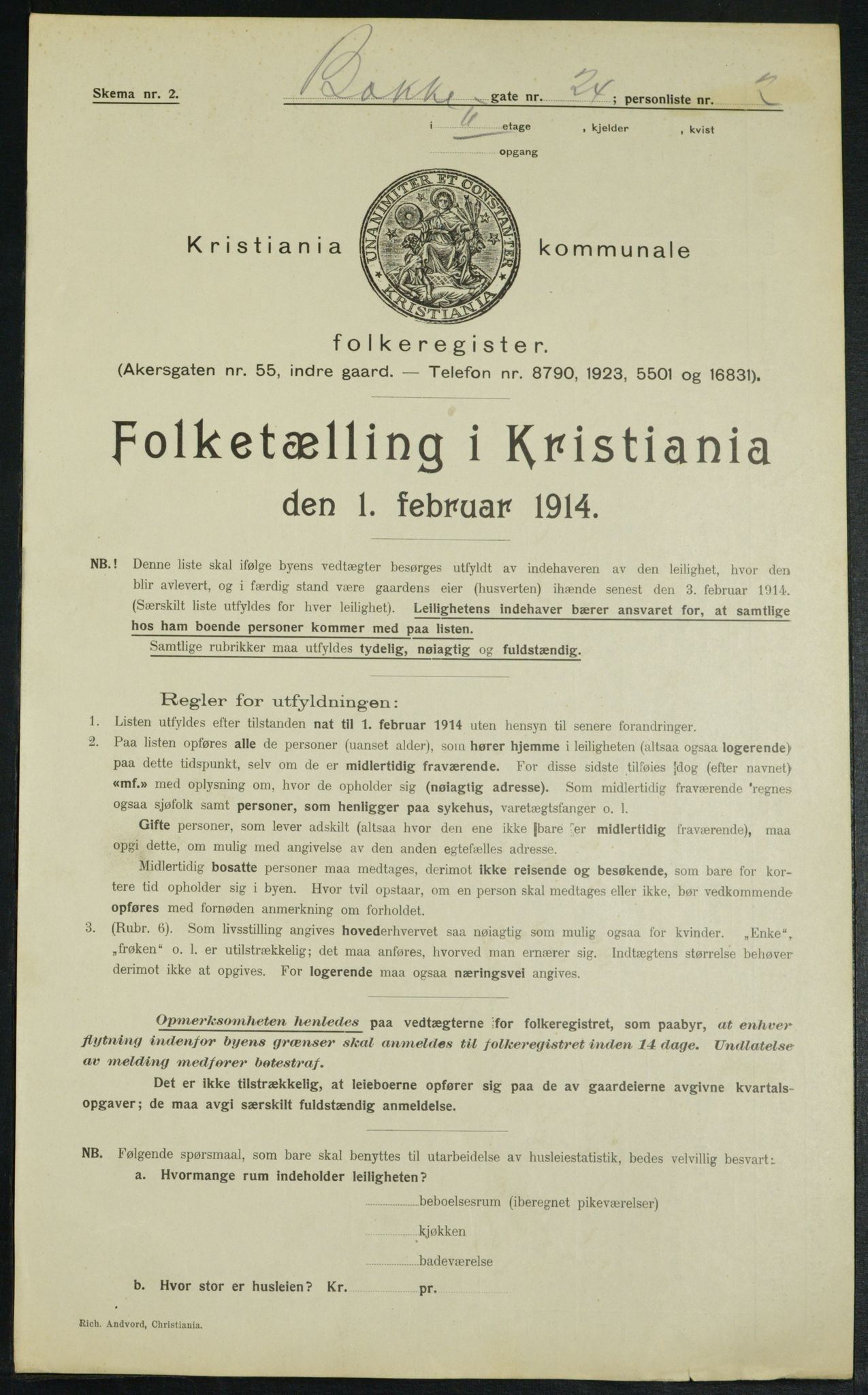 OBA, Municipal Census 1914 for Kristiania, 1914, p. 11266