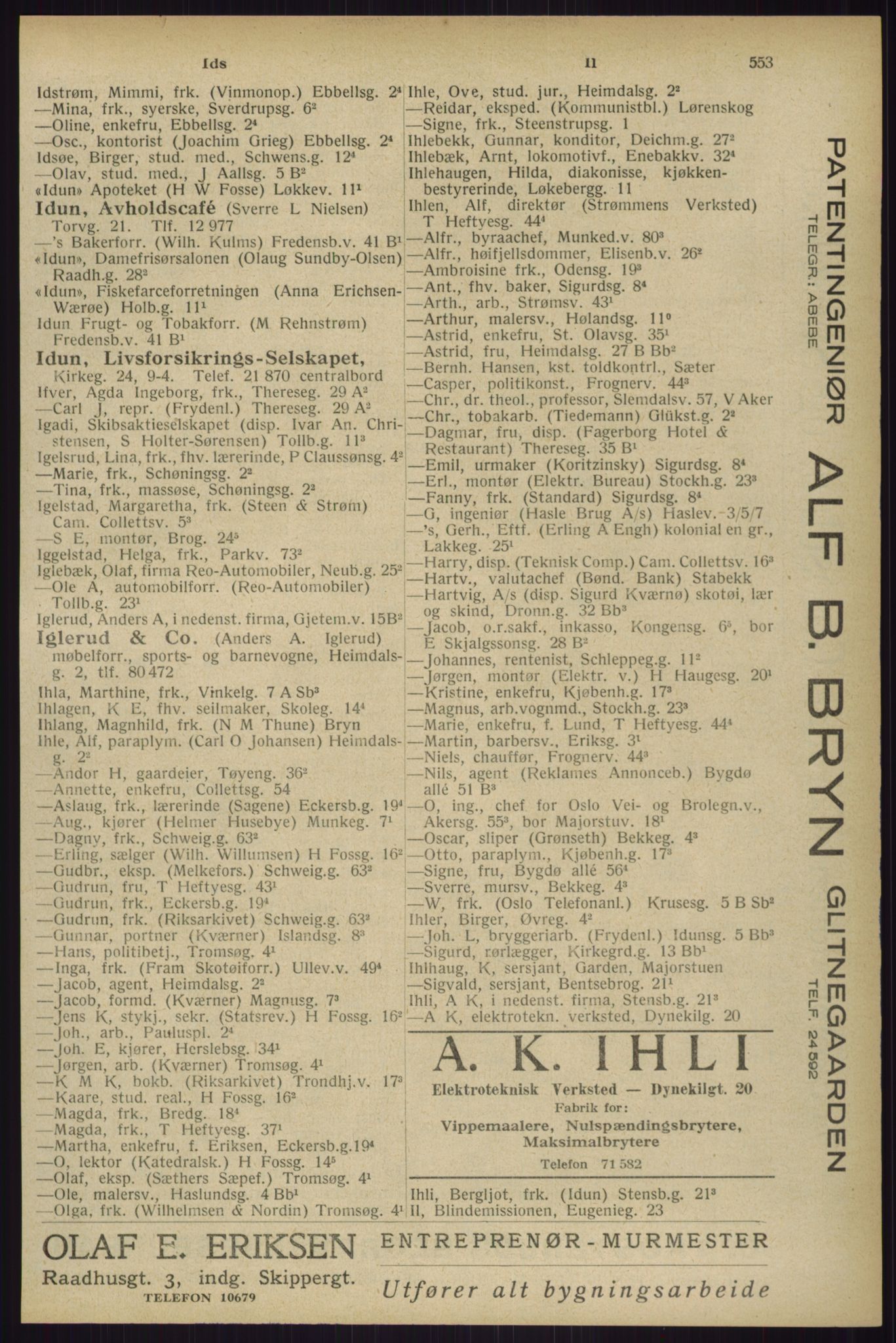 Kristiania/Oslo adressebok, PUBL/-, 1929, p. 553