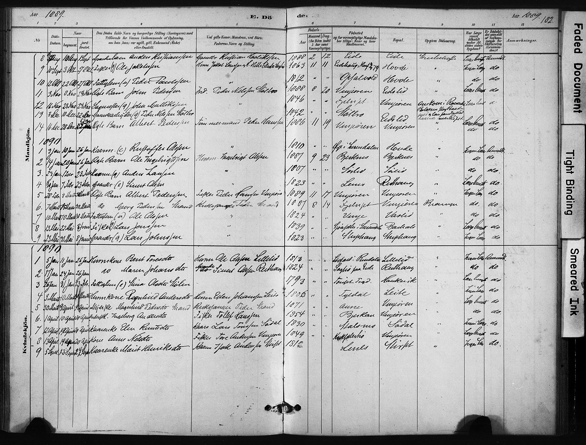 Ministerialprotokoller, klokkerbøker og fødselsregistre - Sør-Trøndelag, AV/SAT-A-1456/631/L0512: Parish register (official) no. 631A01, 1879-1912, p. 182