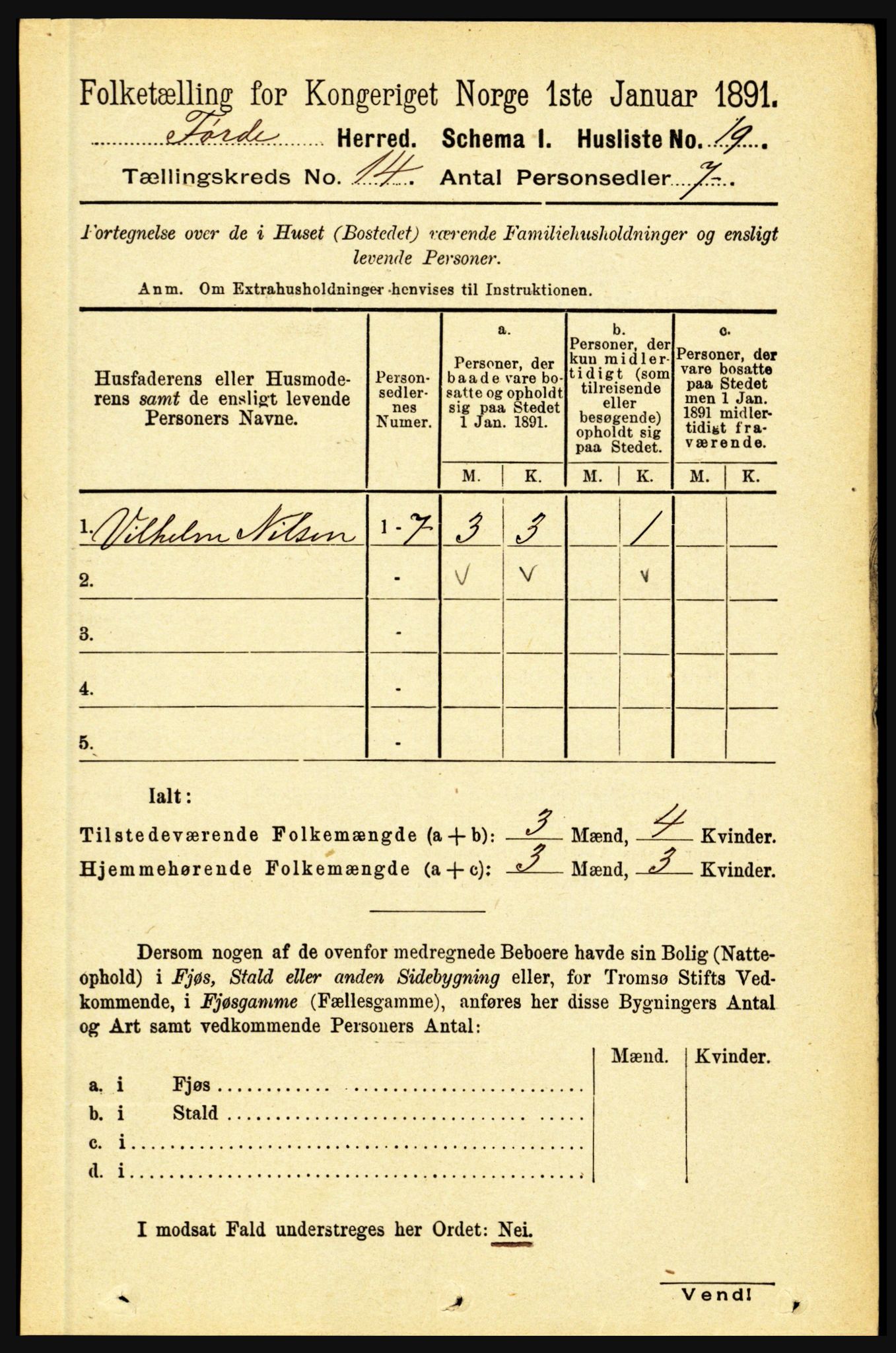 RA, 1891 census for 1432 Førde, 1891, p. 5078