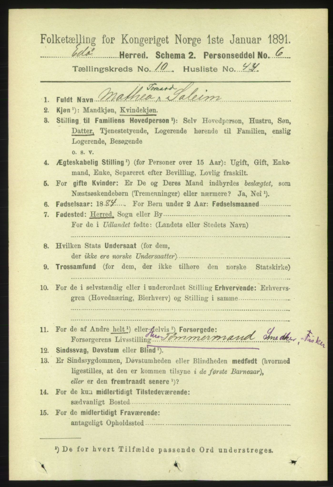 RA, 1891 census for 1573 Edøy, 1891, p. 2878