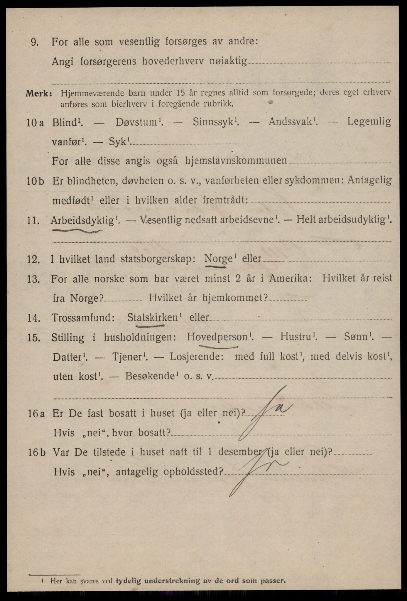 SAT, 1920 census for Kristiansund, 1920, p. 21374