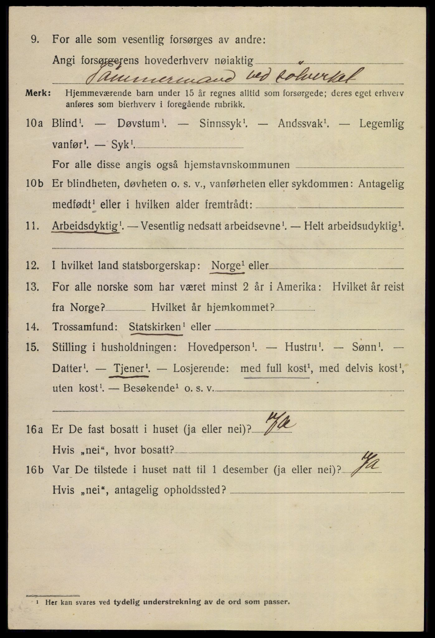 SAKO, 1920 census for Kongsberg, 1920, p. 6757