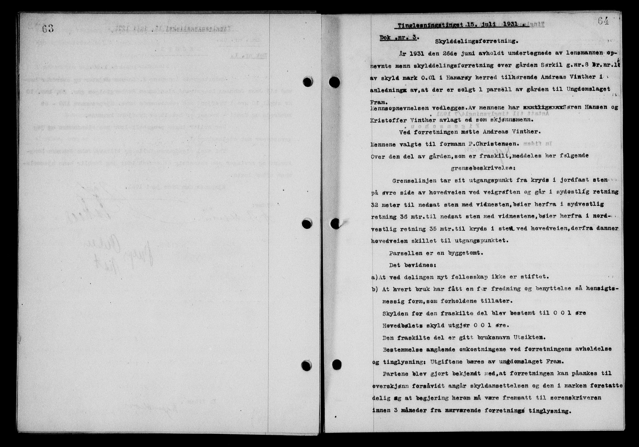 Steigen og Ofoten sorenskriveri, SAT/A-0030/1/2/2C/L0019: Mortgage book no. 22, 1931-1931, Deed date: 15.07.1931