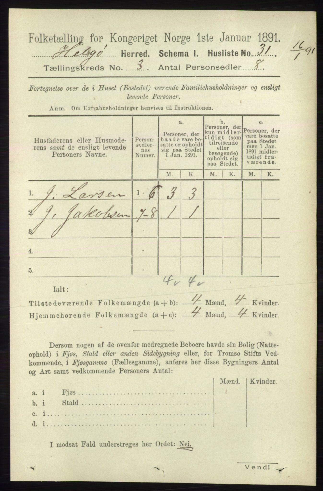 RA, 1891 census for 1935 Helgøy, 1891, p. 731