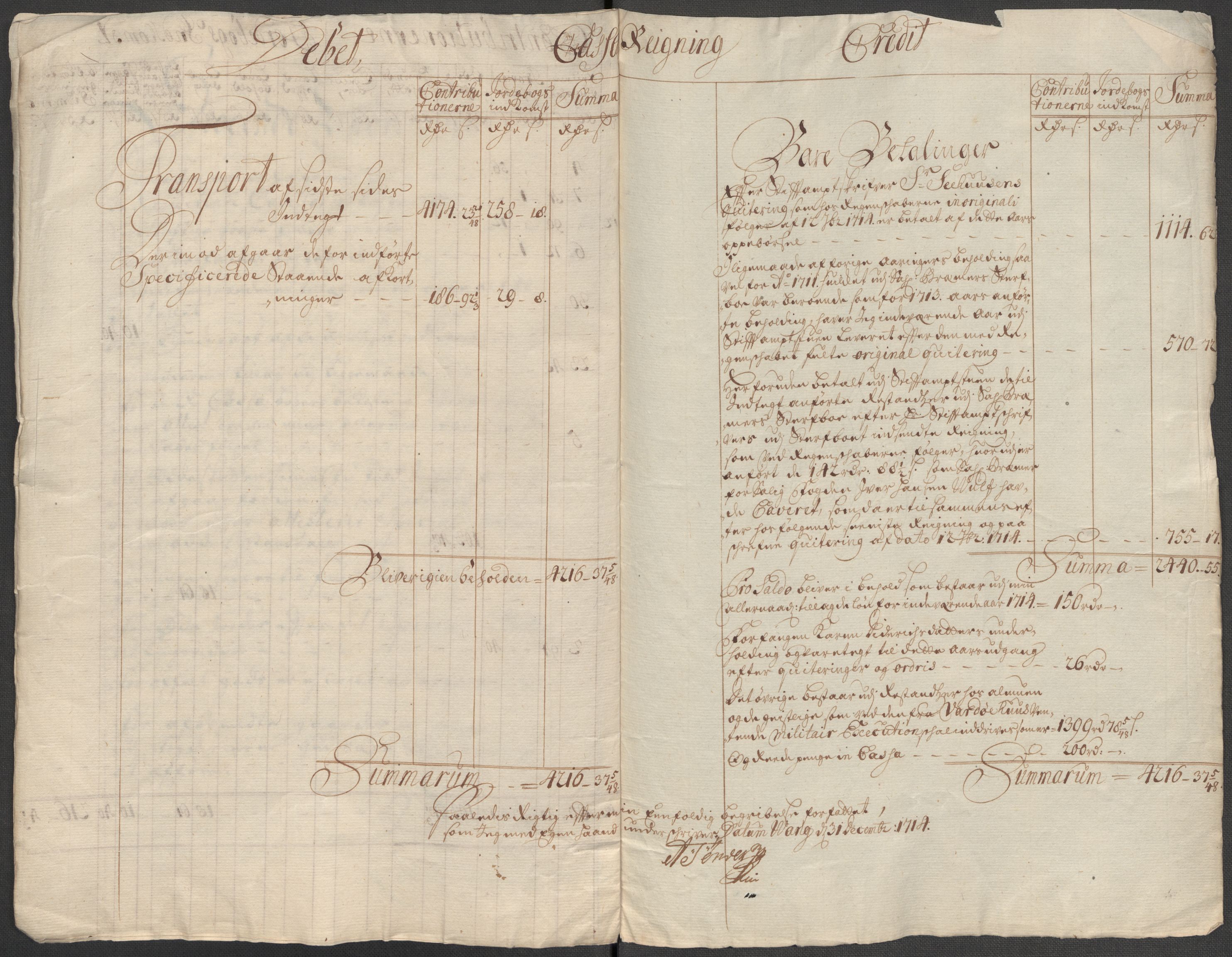 Rentekammeret inntil 1814, Reviderte regnskaper, Fogderegnskap, AV/RA-EA-4092/R68/L4760: Fogderegnskap Senja og Troms, 1714, p. 23