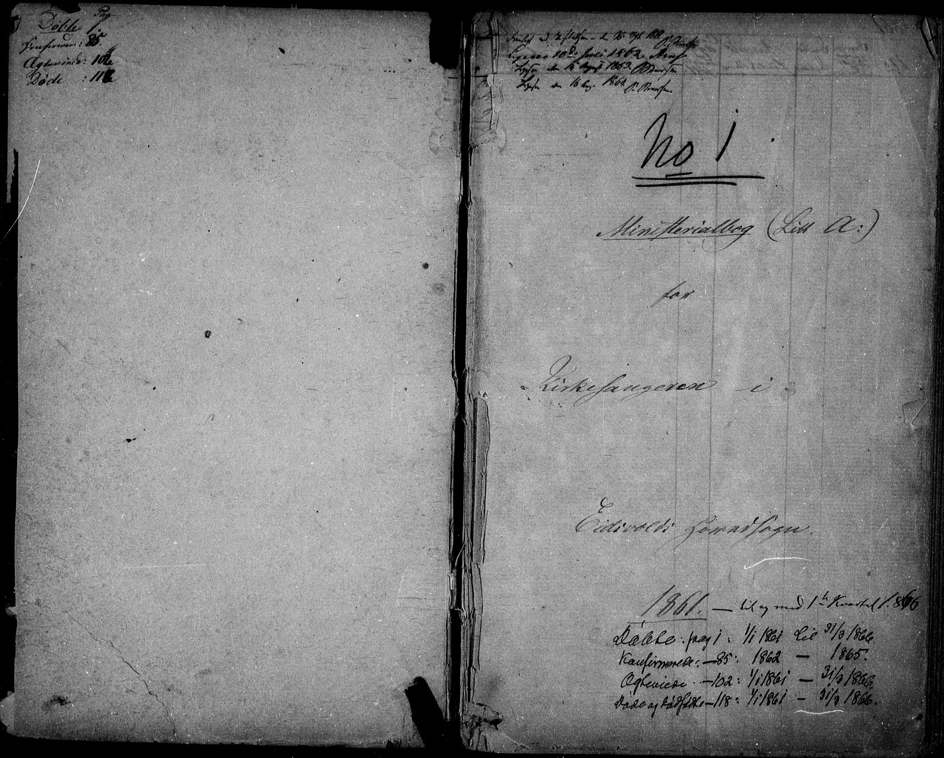 Eidsvoll prestekontor Kirkebøker, AV/SAO-A-10888/G/Ga/L0001: Parish register (copy) no. I 1, 1861-1866, p. 1