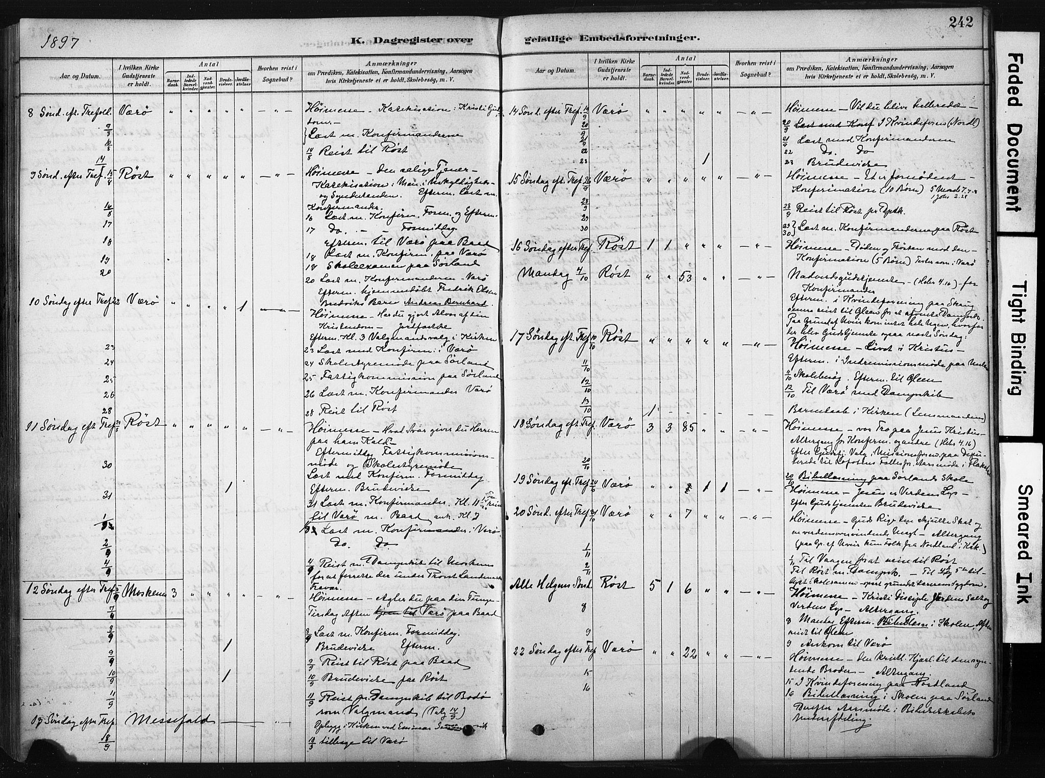 Ministerialprotokoller, klokkerbøker og fødselsregistre - Nordland, AV/SAT-A-1459/808/L0128: Parish register (official) no. 808A01, 1880-1902, p. 242