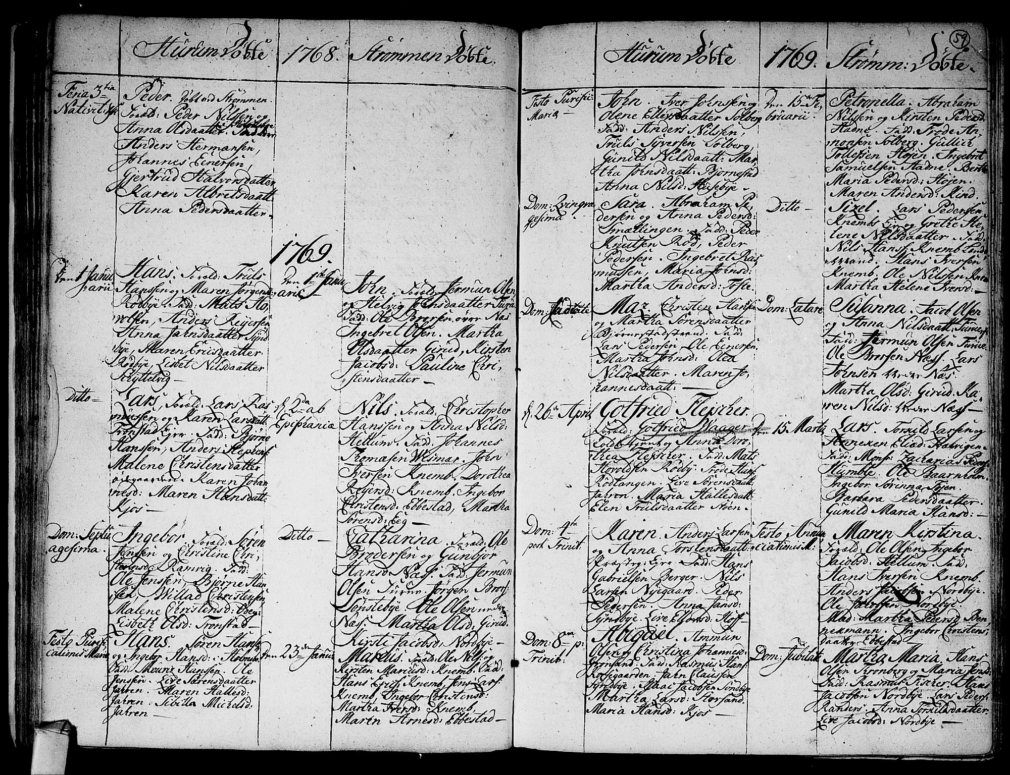 Hurum kirkebøker, SAKO/A-229/F/Fa/L0006: Parish register (official) no. 6, 1756-1770, p. 59