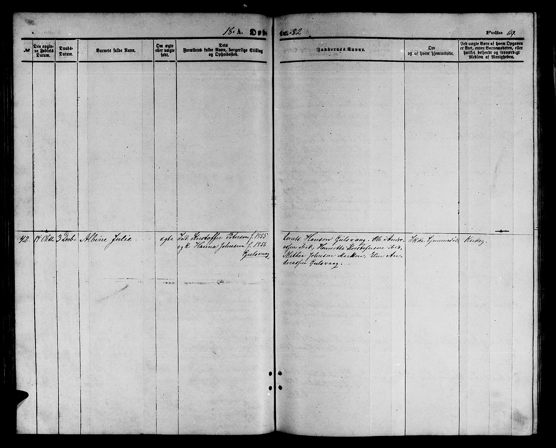 Ministerialprotokoller, klokkerbøker og fødselsregistre - Nordland, AV/SAT-A-1459/816/L0252: Parish register (copy) no. 816C02, 1871-1885, p. 69