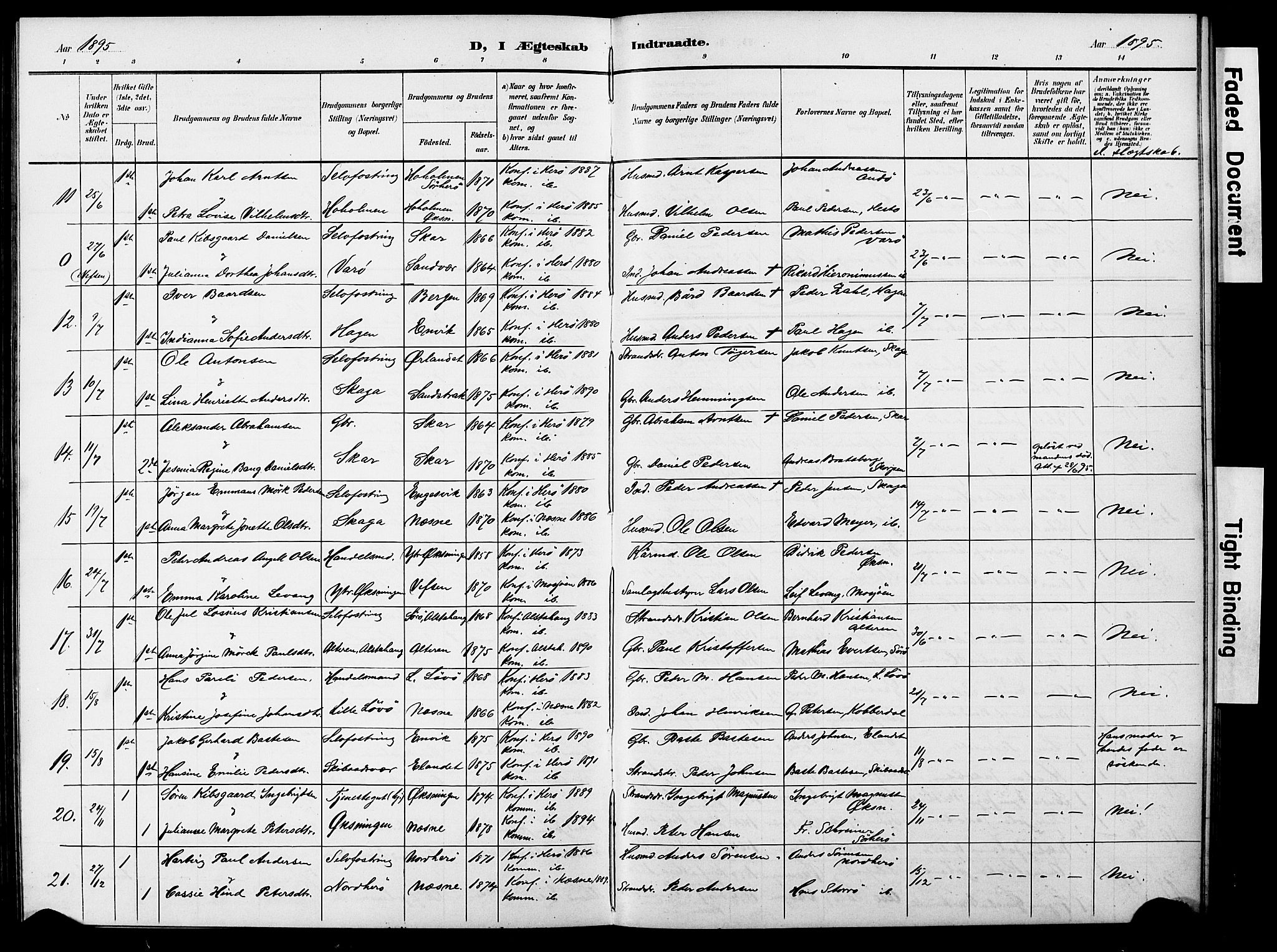 Ministerialprotokoller, klokkerbøker og fødselsregistre - Nordland, AV/SAT-A-1459/834/L0514: Parish register (copy) no. 834C05, 1893-1901