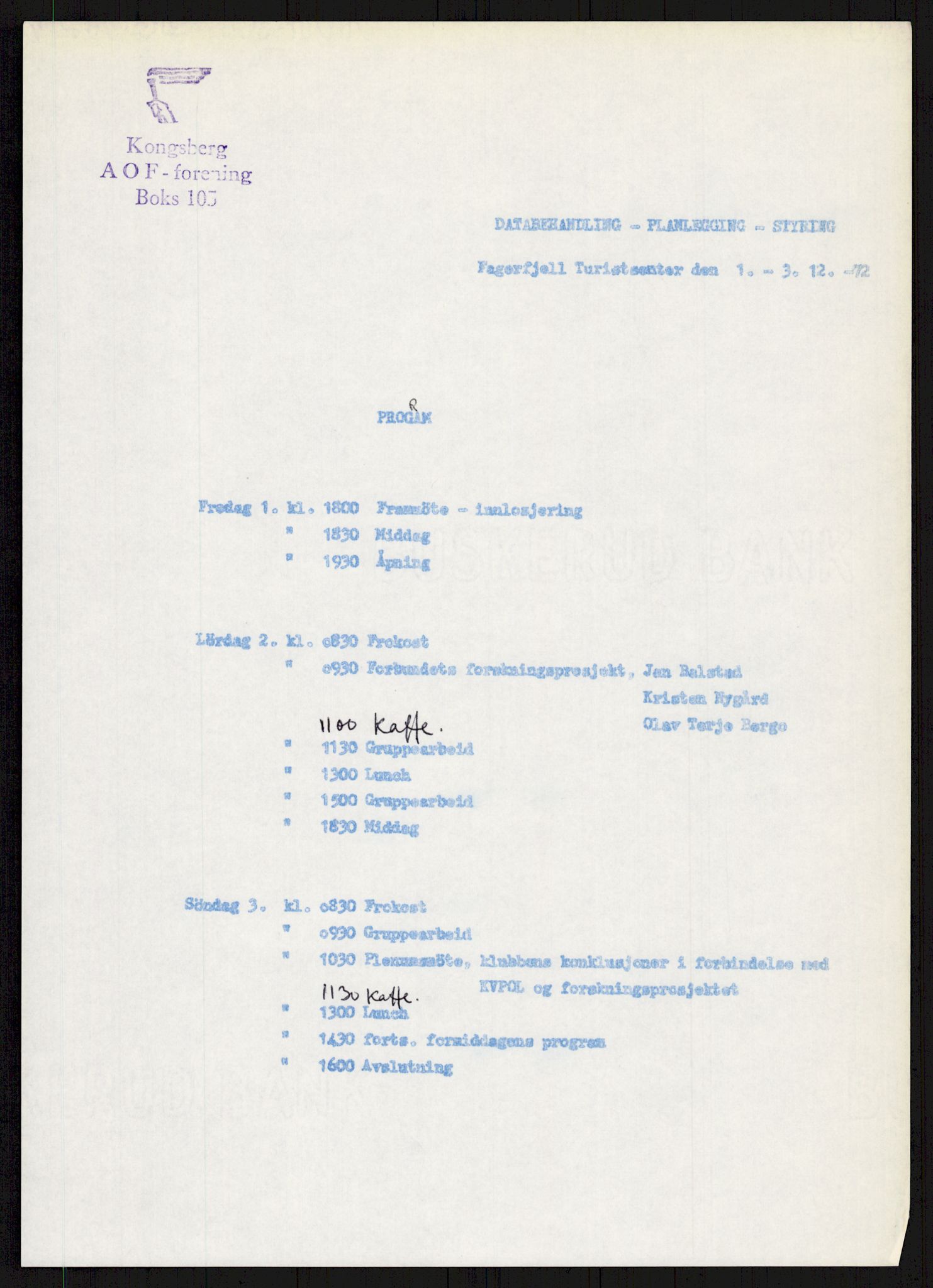 Nygaard, Kristen, AV/RA-PA-1398/F/Fi/L0009: Fagbevegelse, demokrati, Jern- og Metallprosjektet, 1970-2002, p. 242