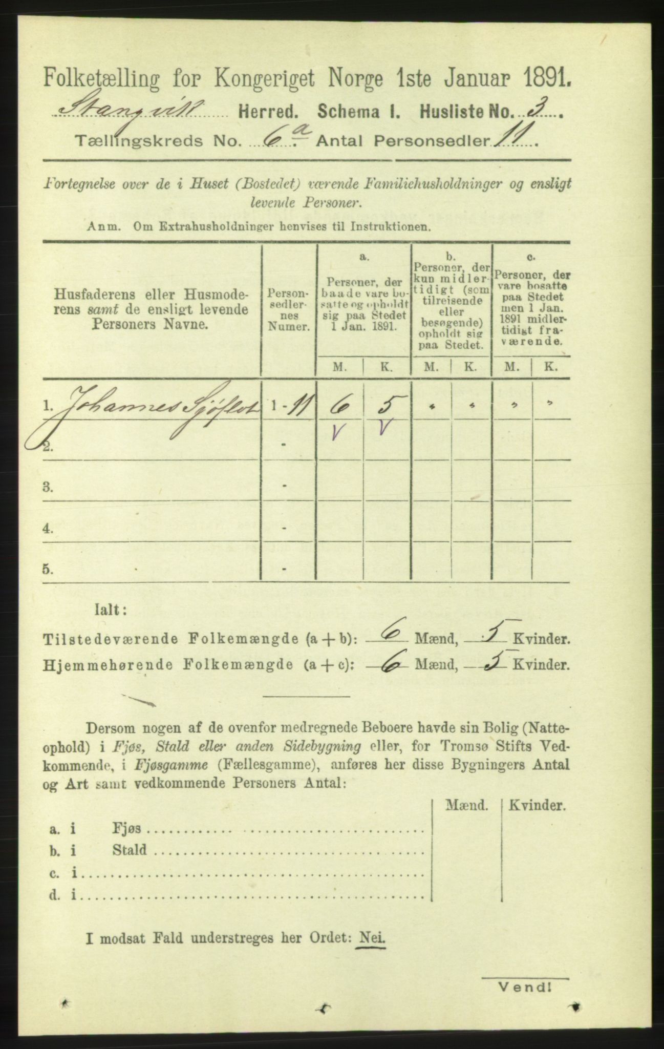 RA, 1891 census for 1564 Stangvik, 1891, p. 2610