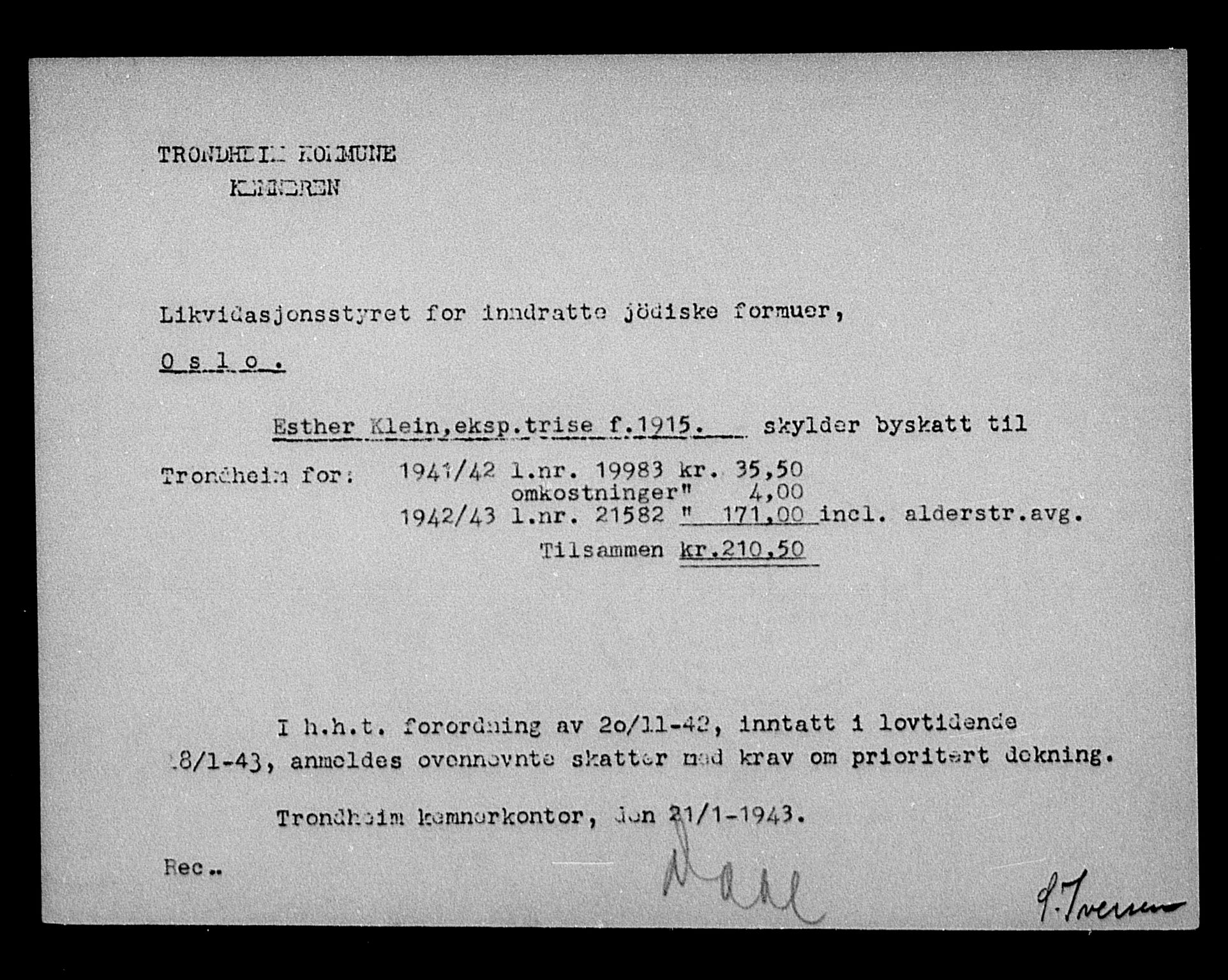 Justisdepartementet, Tilbakeføringskontoret for inndratte formuer, AV/RA-S-1564/H/Hc/Hca/L0900: --, 1945-1947, p. 376