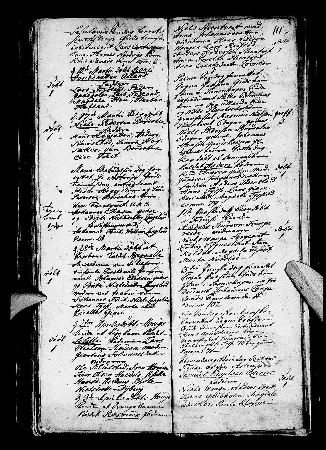 Os sokneprestembete, SAB/A-99929: Parish register (official) no. A 4, 1669-1760, p. 111