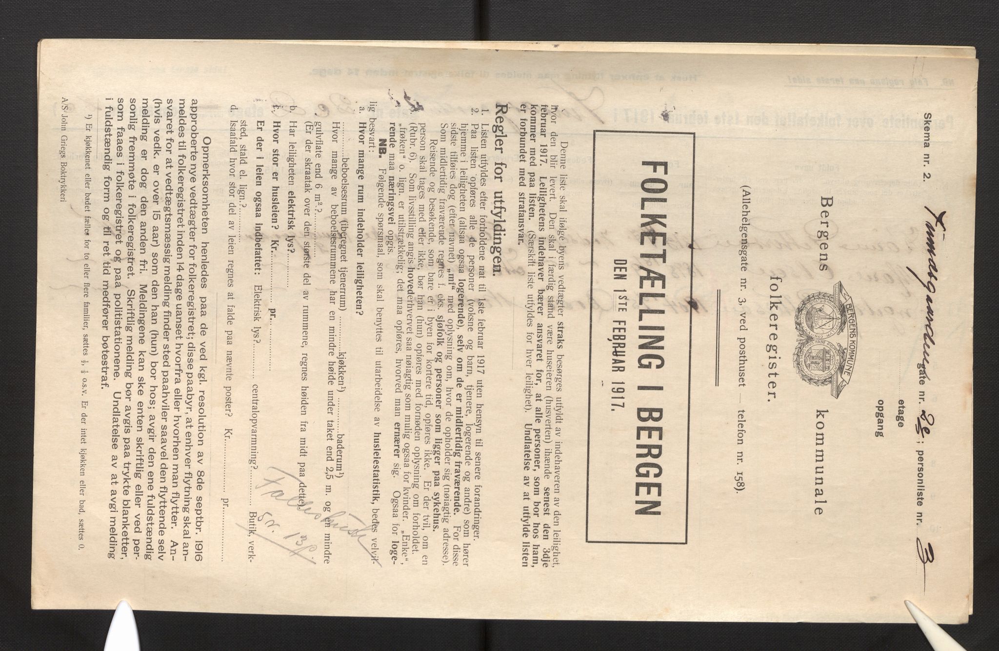 SAB, Municipal Census 1917 for Bergen, 1917, p. 44442