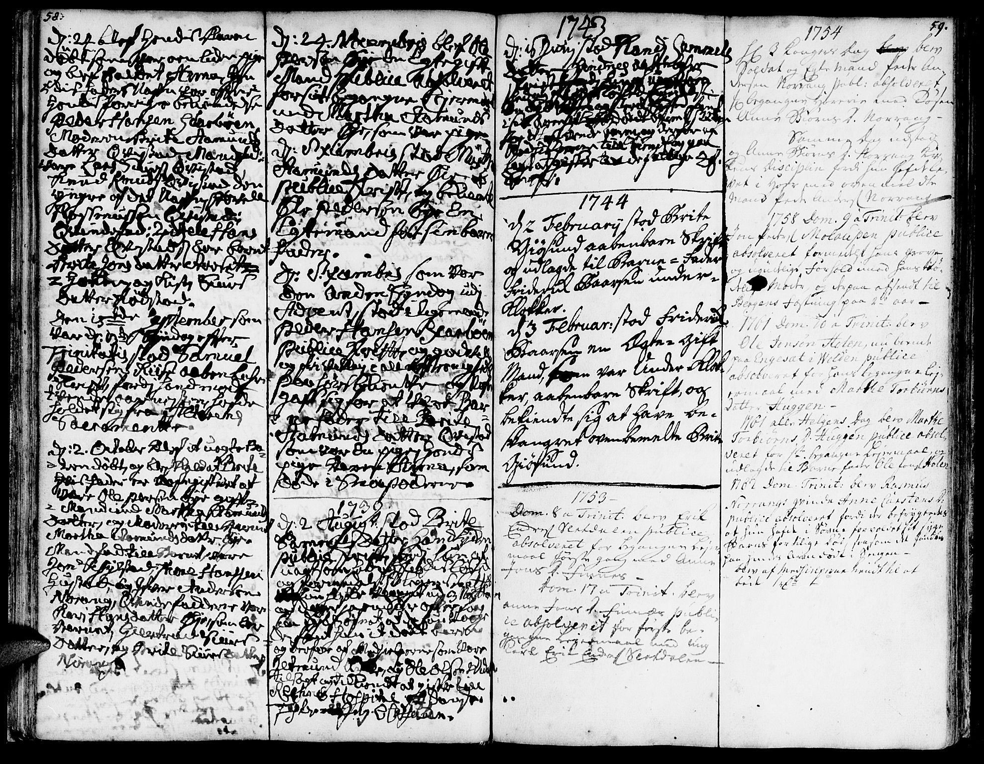 Ministerialprotokoller, klokkerbøker og fødselsregistre - Møre og Romsdal, AV/SAT-A-1454/515/L0205: Parish register (official) no. 515A01, 1733-1764, p. 58-59