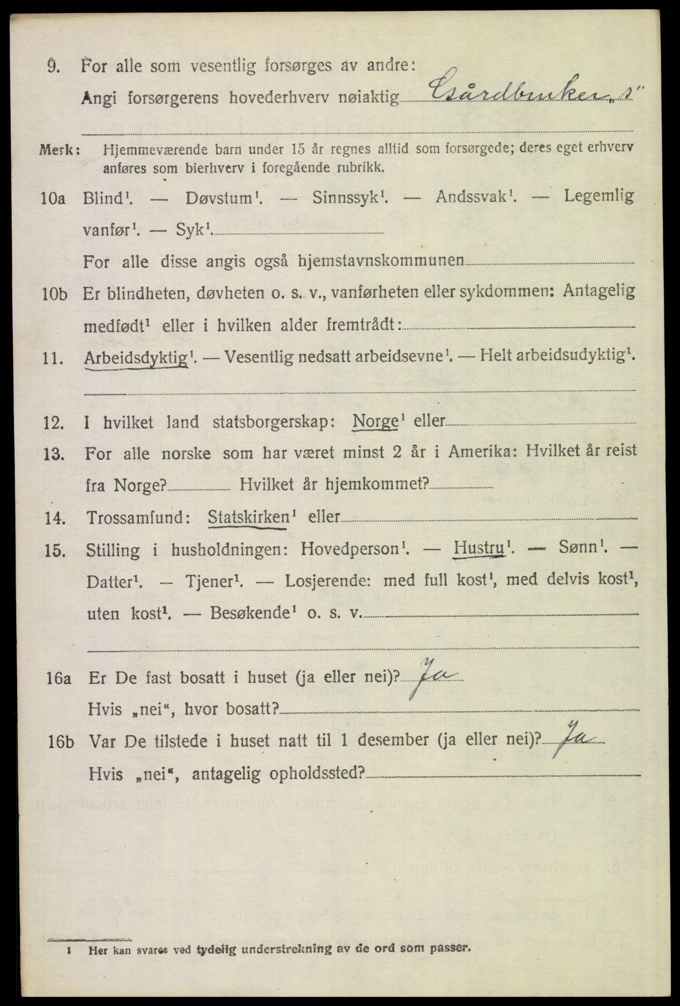 SAH, 1920 census for Brandval, 1920, p. 3011