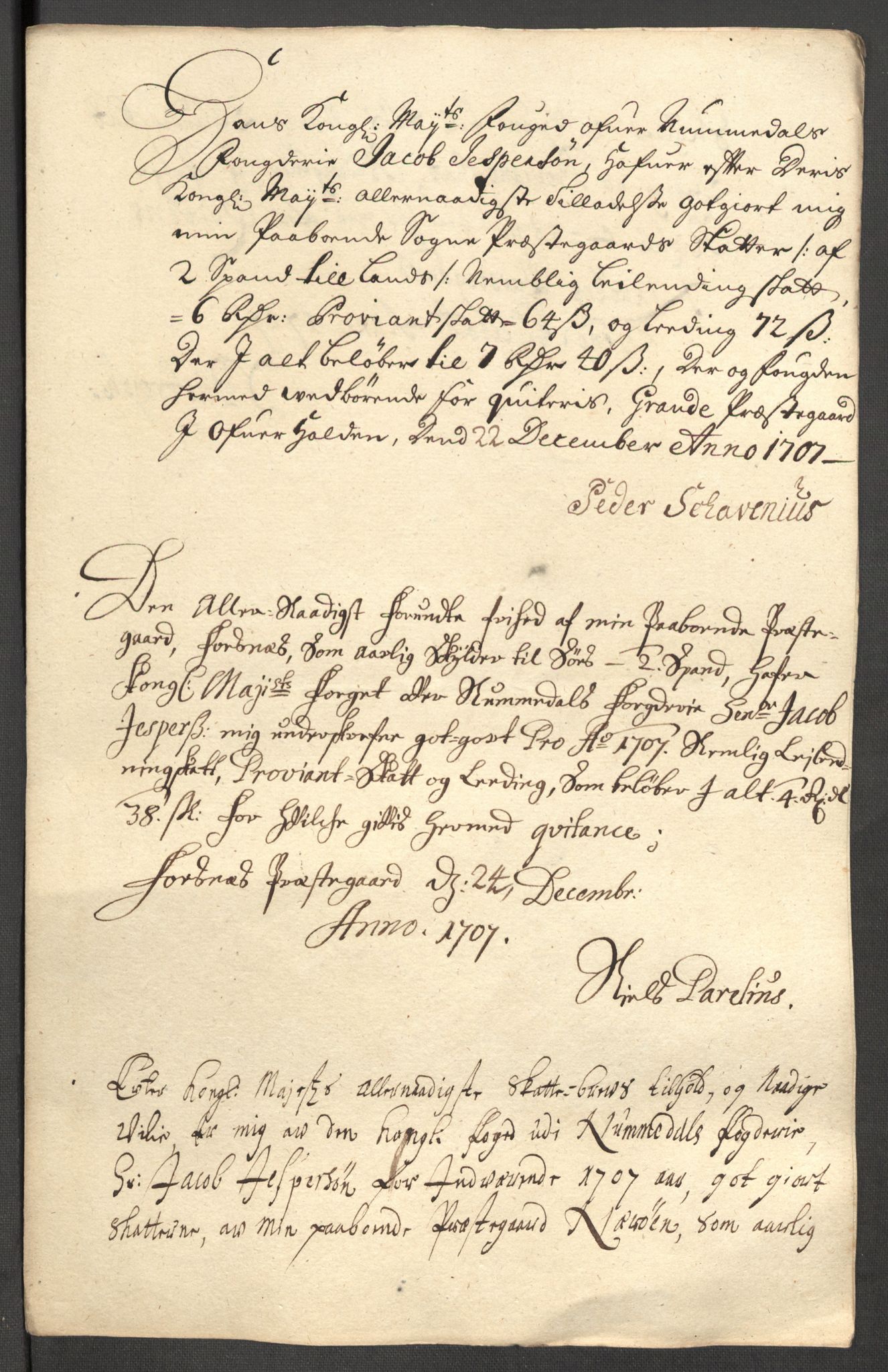 Rentekammeret inntil 1814, Reviderte regnskaper, Fogderegnskap, RA/EA-4092/R64/L4430: Fogderegnskap Namdal, 1707-1708, p. 163