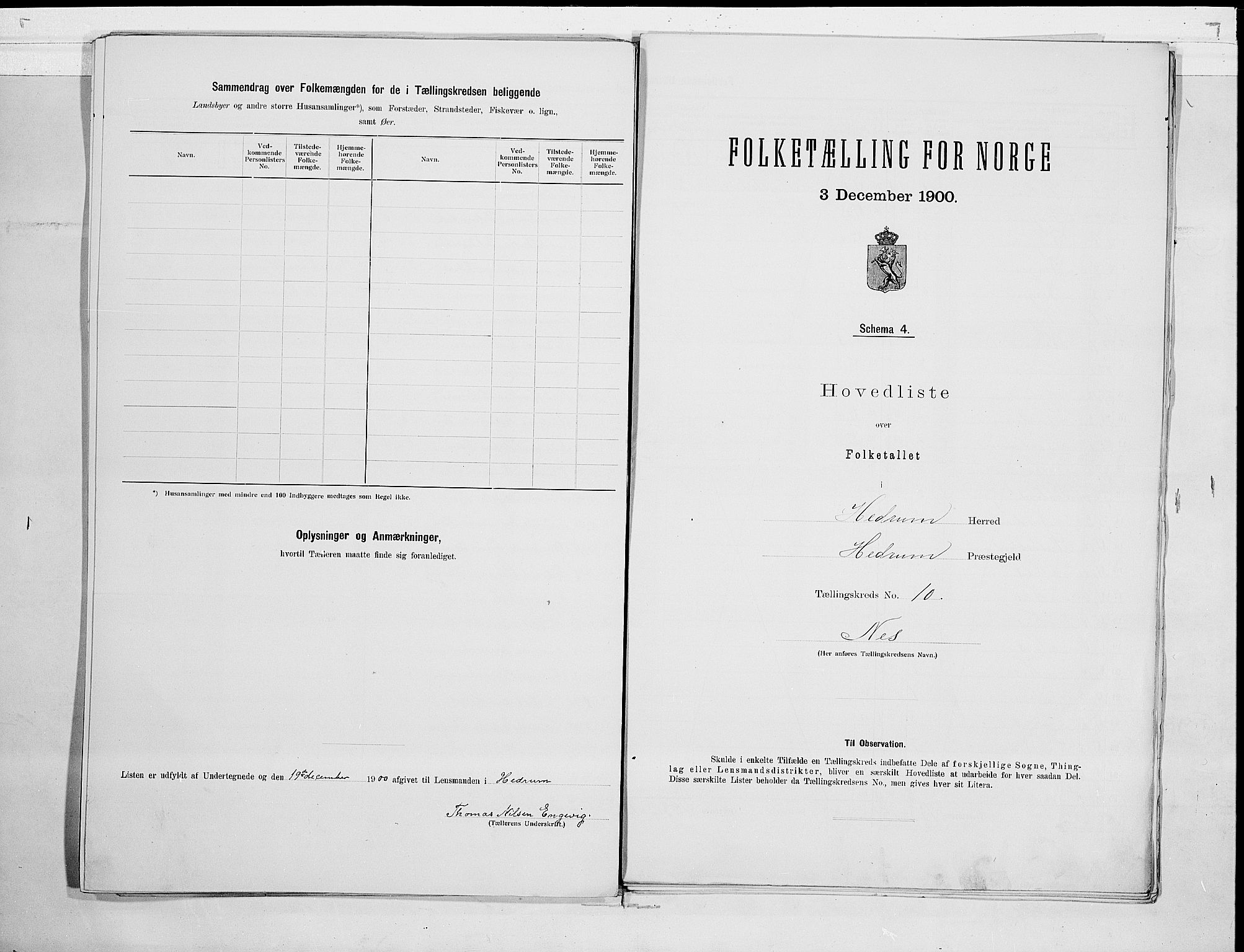 RA, 1900 census for Hedrum, 1900, p. 22