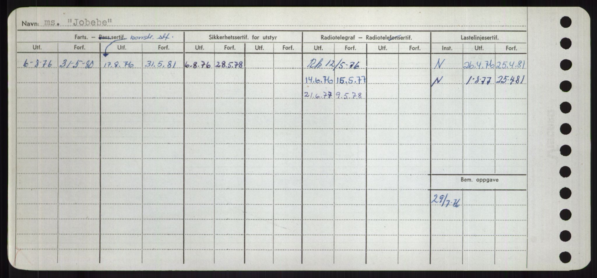 Sjøfartsdirektoratet med forløpere, Skipsmålingen, RA/S-1627/H/Hd/L0019: Fartøy, J, p. 422