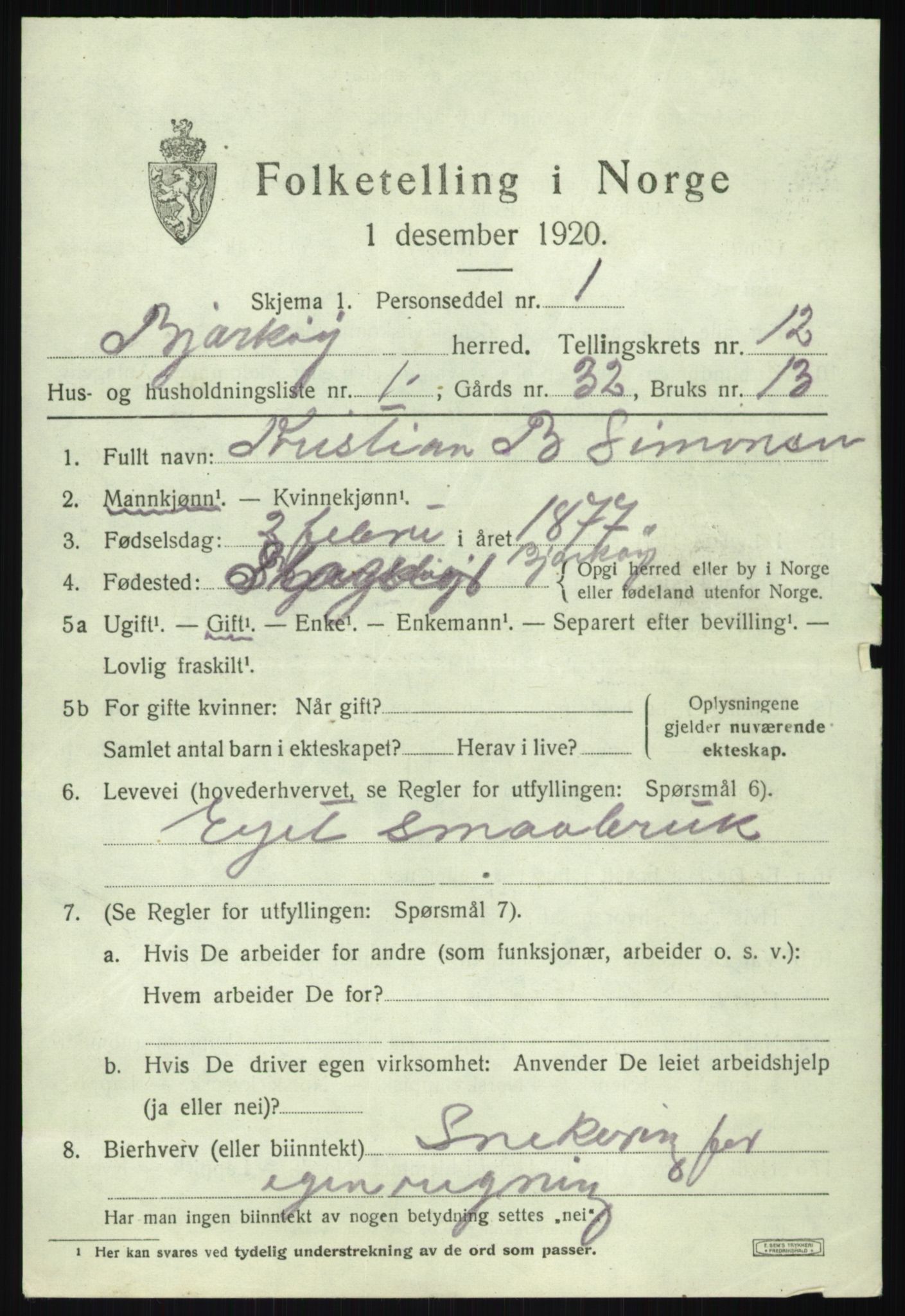 SATØ, 1920 census for Bjarkøy, 1920, p. 4675