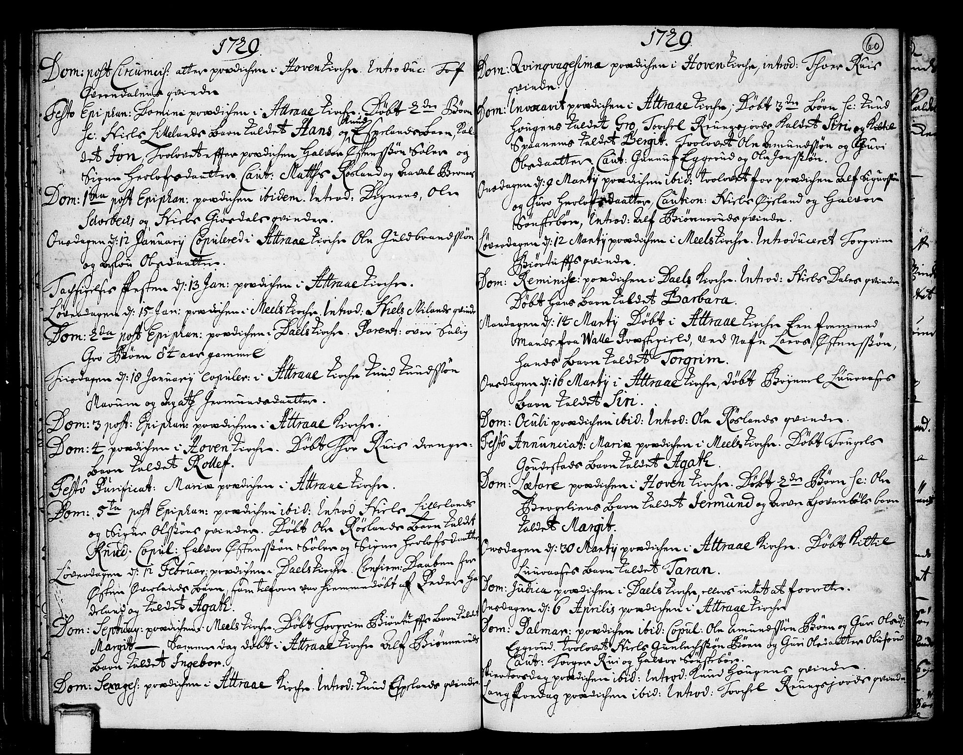 Tinn kirkebøker, SAKO/A-308/F/Fa/L0001: Parish register (official) no. I 1, 1717-1734, p. 60