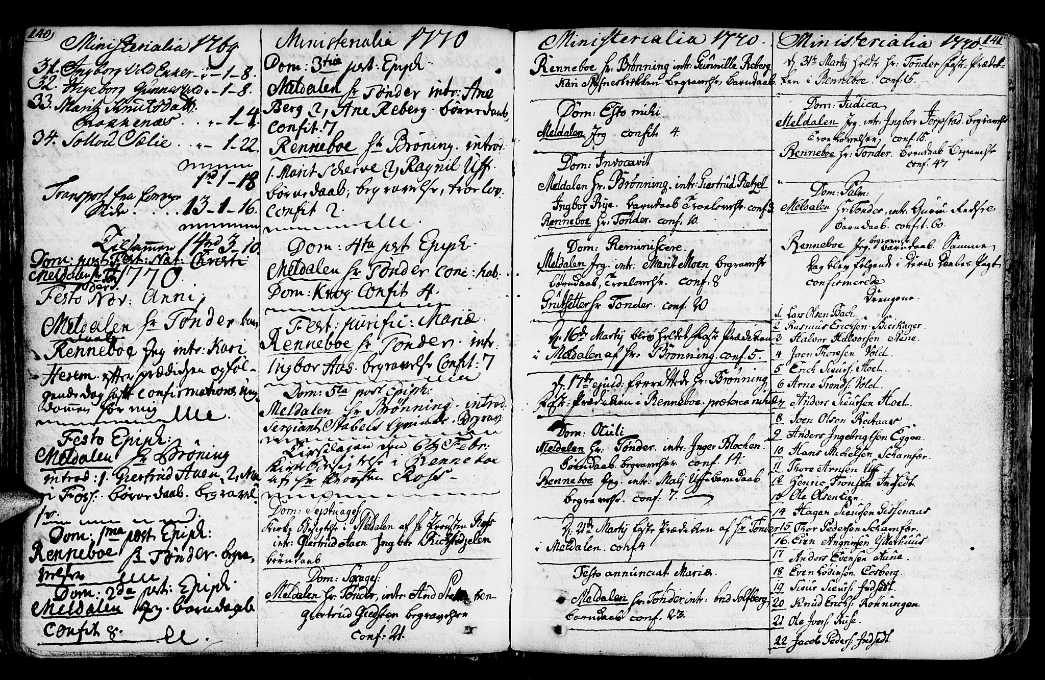 Ministerialprotokoller, klokkerbøker og fødselsregistre - Sør-Trøndelag, SAT/A-1456/672/L0851: Parish register (official) no. 672A04, 1751-1775, p. 140-141
