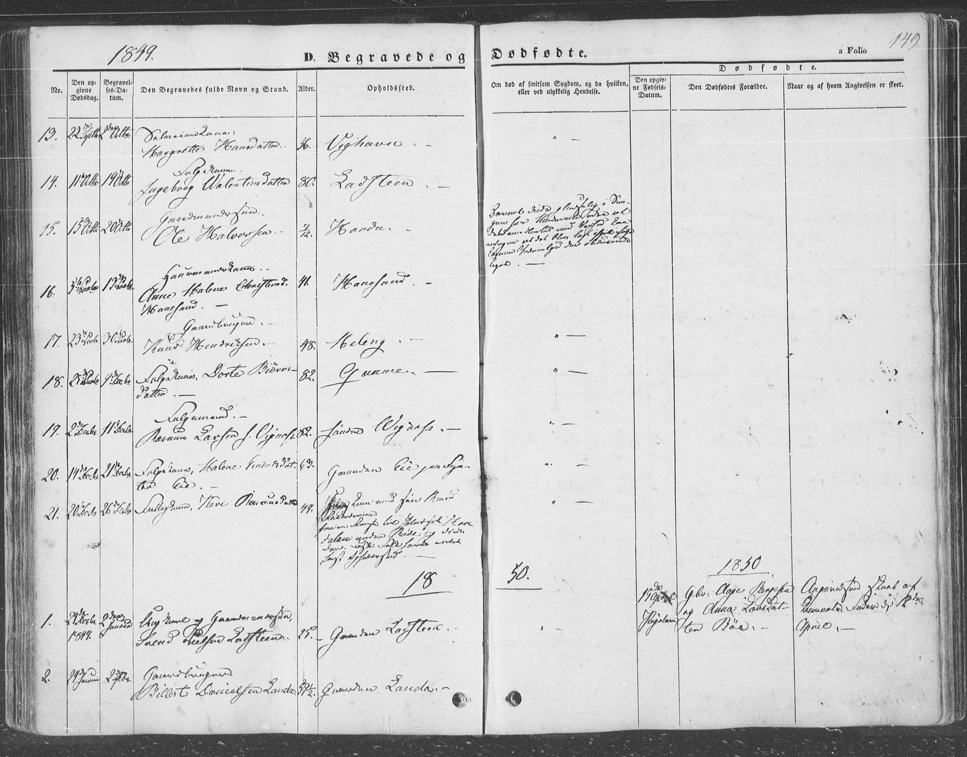 Finnøy sokneprestkontor, SAST/A-101825/H/Ha/Haa/L0007: Parish register (official) no. A 7, 1847-1862, p. 149