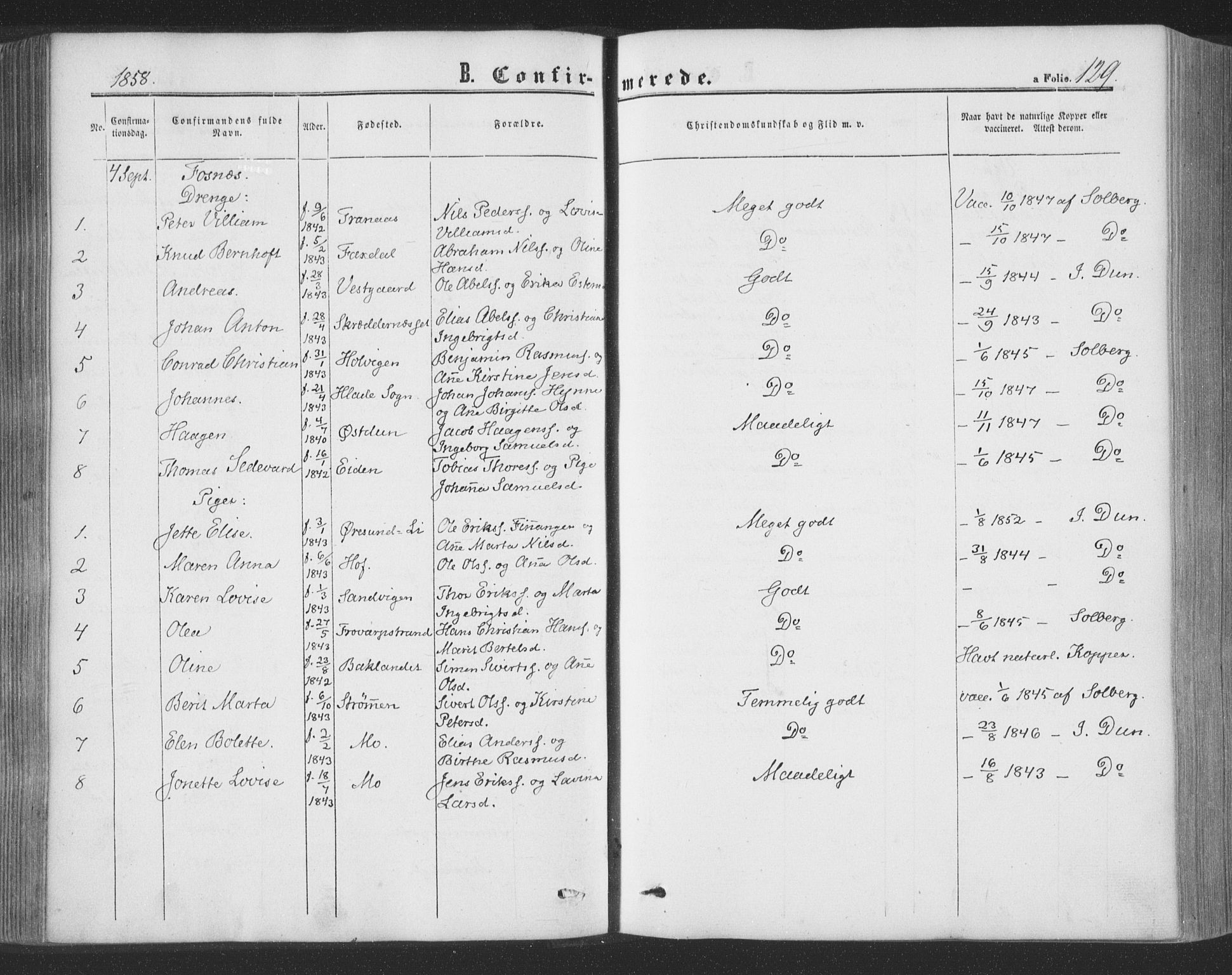 Ministerialprotokoller, klokkerbøker og fødselsregistre - Nord-Trøndelag, SAT/A-1458/773/L0615: Parish register (official) no. 773A06, 1857-1870, p. 129