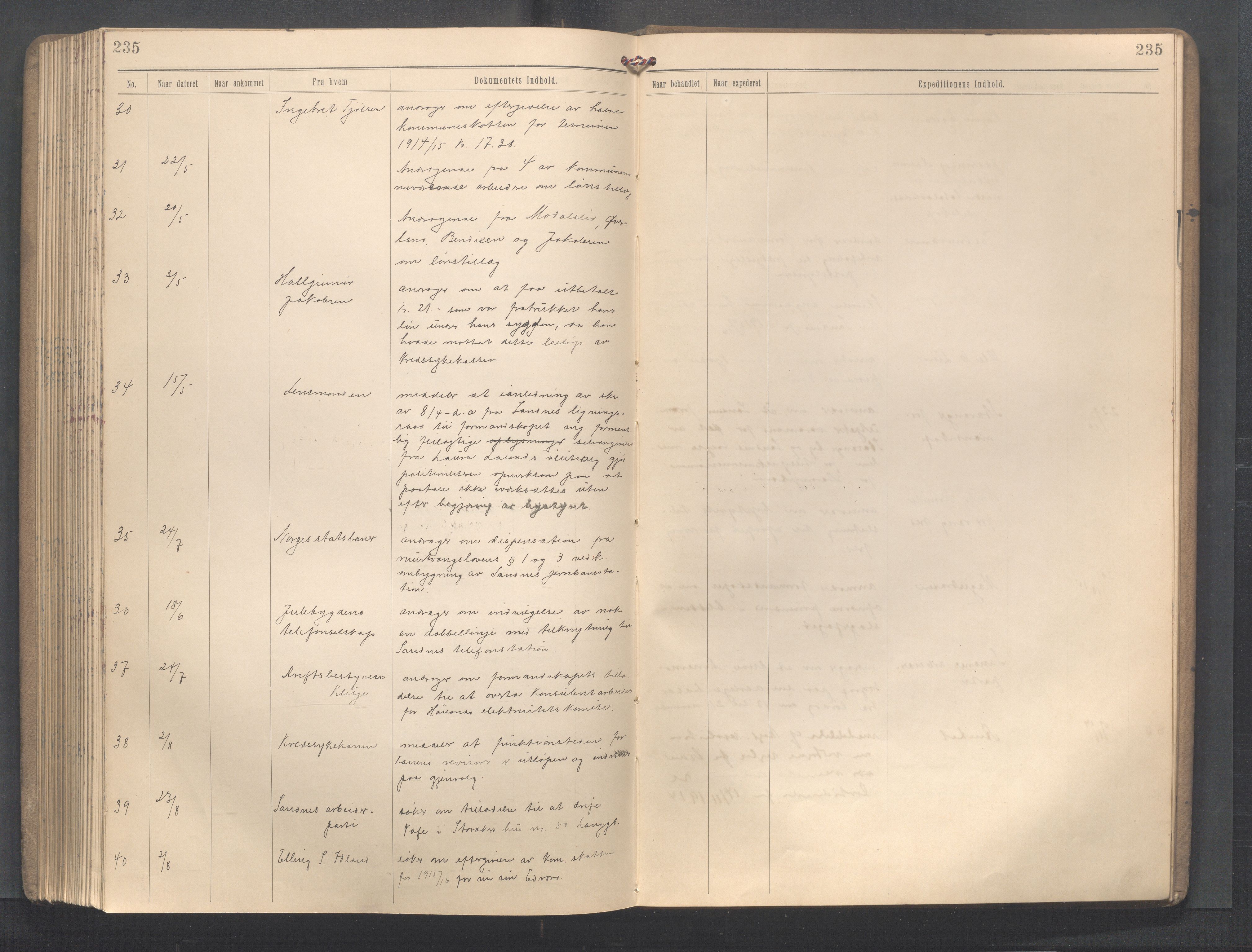 Sandnes kommune - Formannskapet og Bystyret, IKAR/K-100188/C/Ca, 1899-1917, p. 235