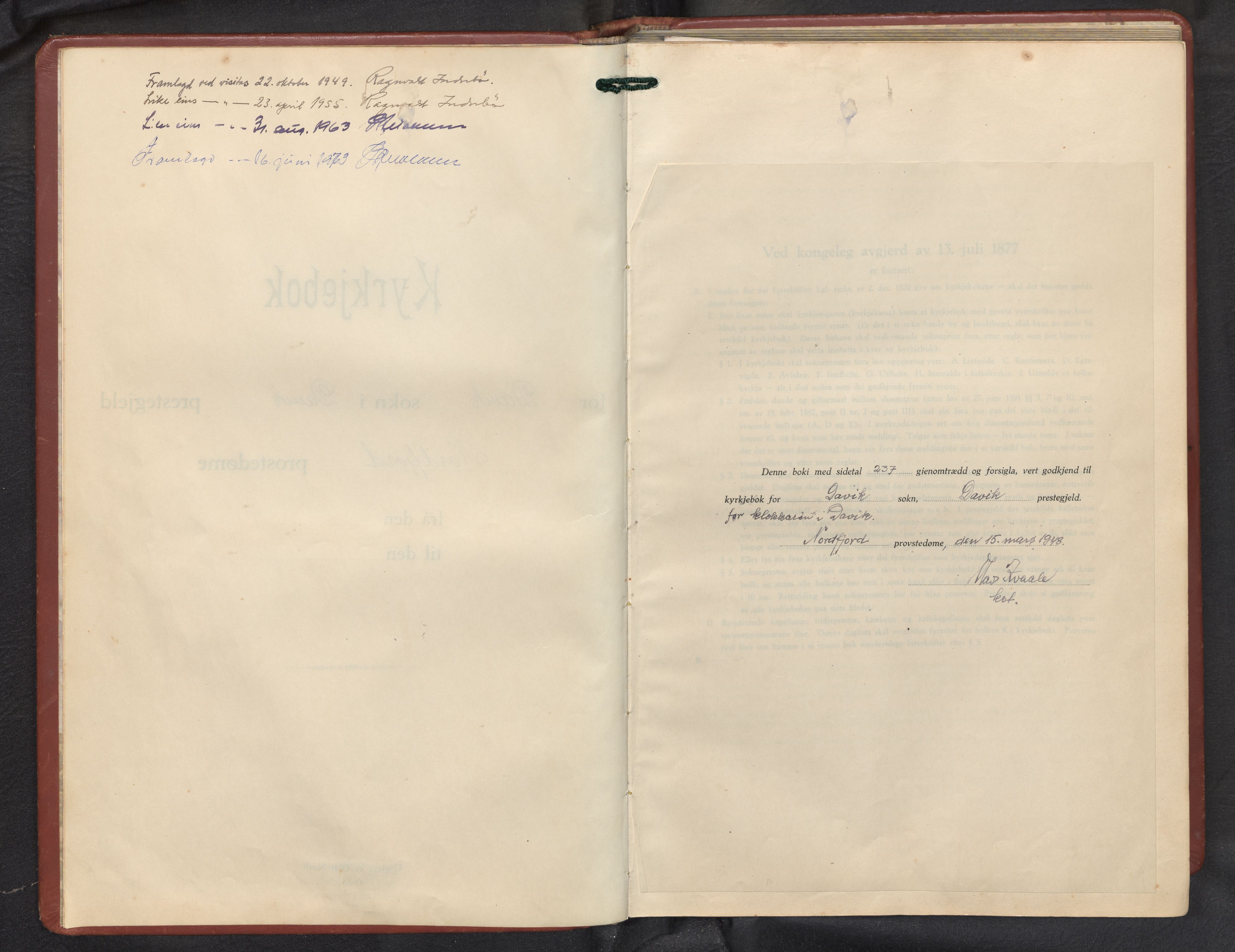 Davik sokneprestembete, AV/SAB-A-79701/H/Hab/Haba/L0004: Parish register (copy) no. A 4, 1946-1979