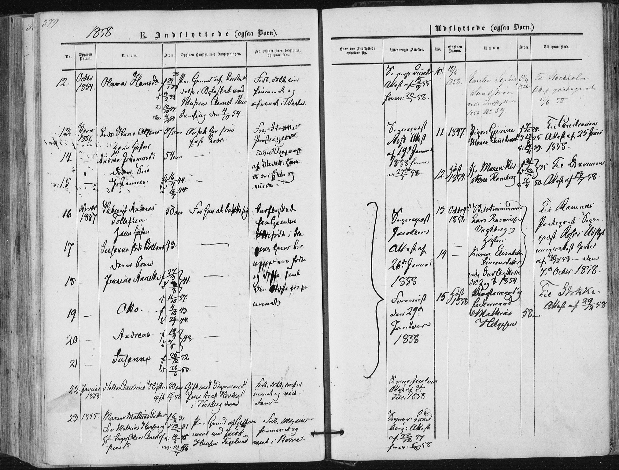 Tønsberg kirkebøker, AV/SAKO-A-330/F/Fa/L0008: Parish register (official) no. I 8, 1855-1864, p. 379