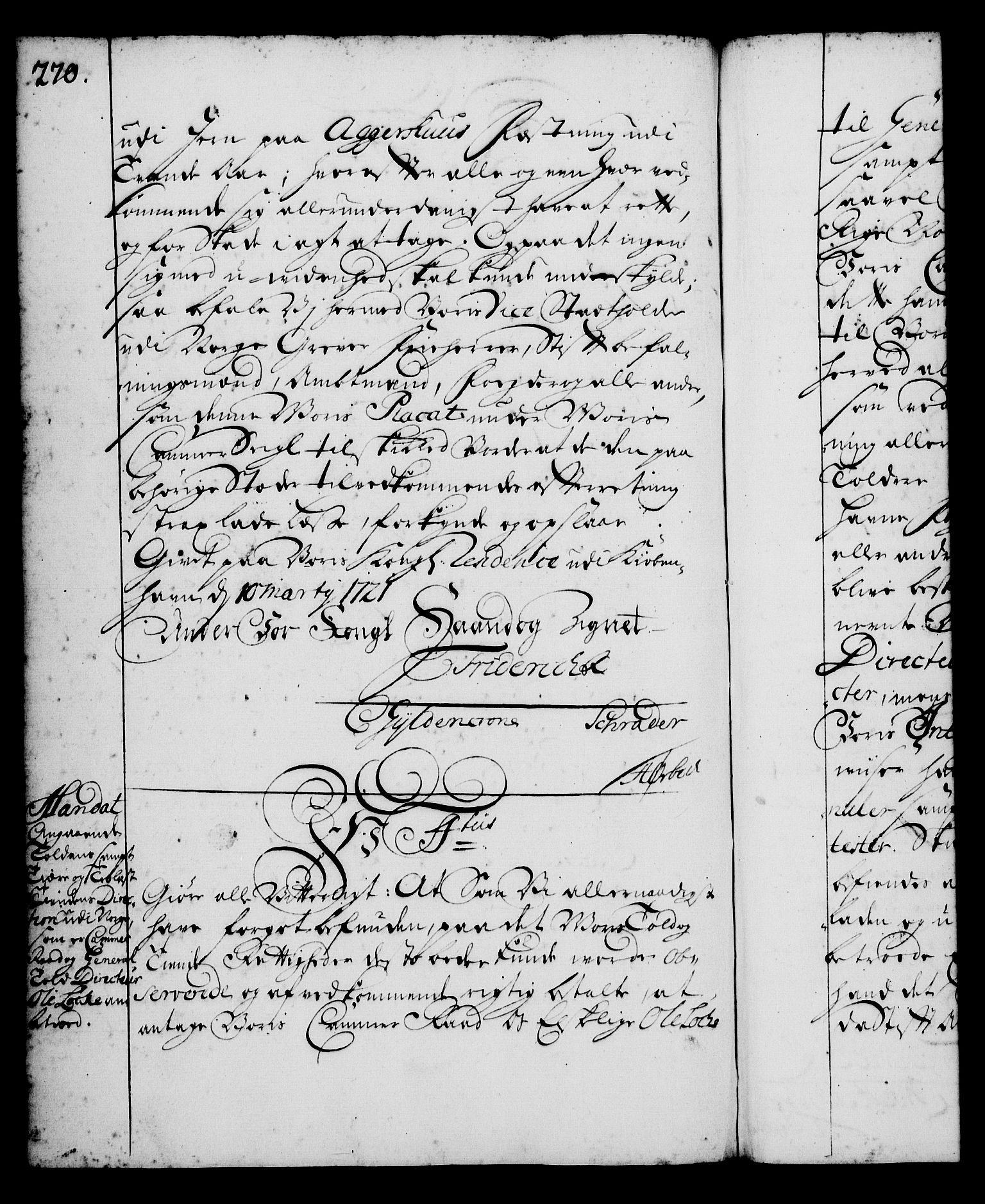 Rentekammeret, Kammerkanselliet, RA/EA-3111/G/Gg/Gga/L0001: Norsk ekspedisjonsprotokoll med register (merket RK 53.1), 1720-1723, p. 270