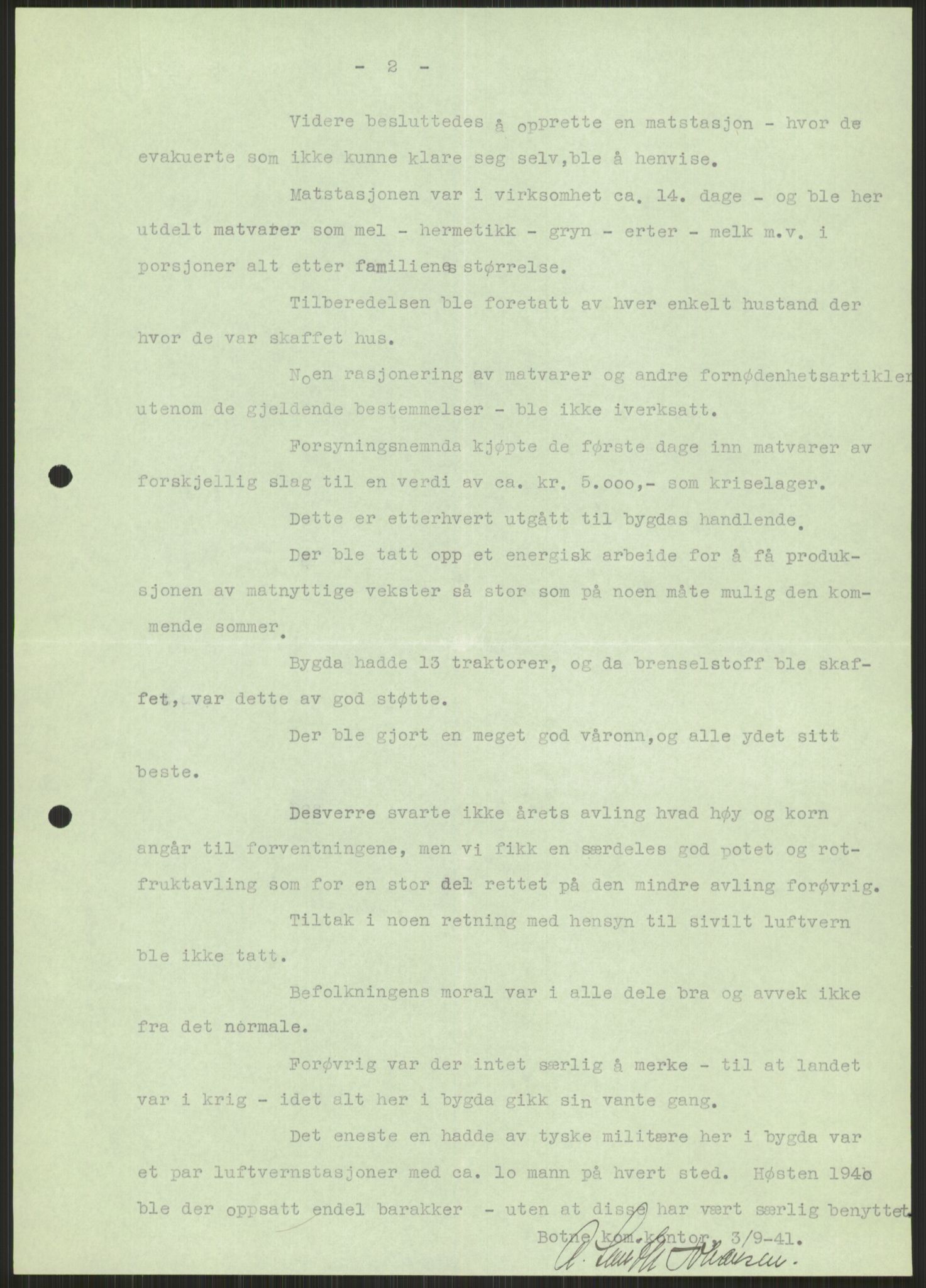 Forsvaret, Forsvarets krigshistoriske avdeling, AV/RA-RAFA-2017/Y/Ya/L0014: II-C-11-31 - Fylkesmenn.  Rapporter om krigsbegivenhetene 1940., 1940, p. 516