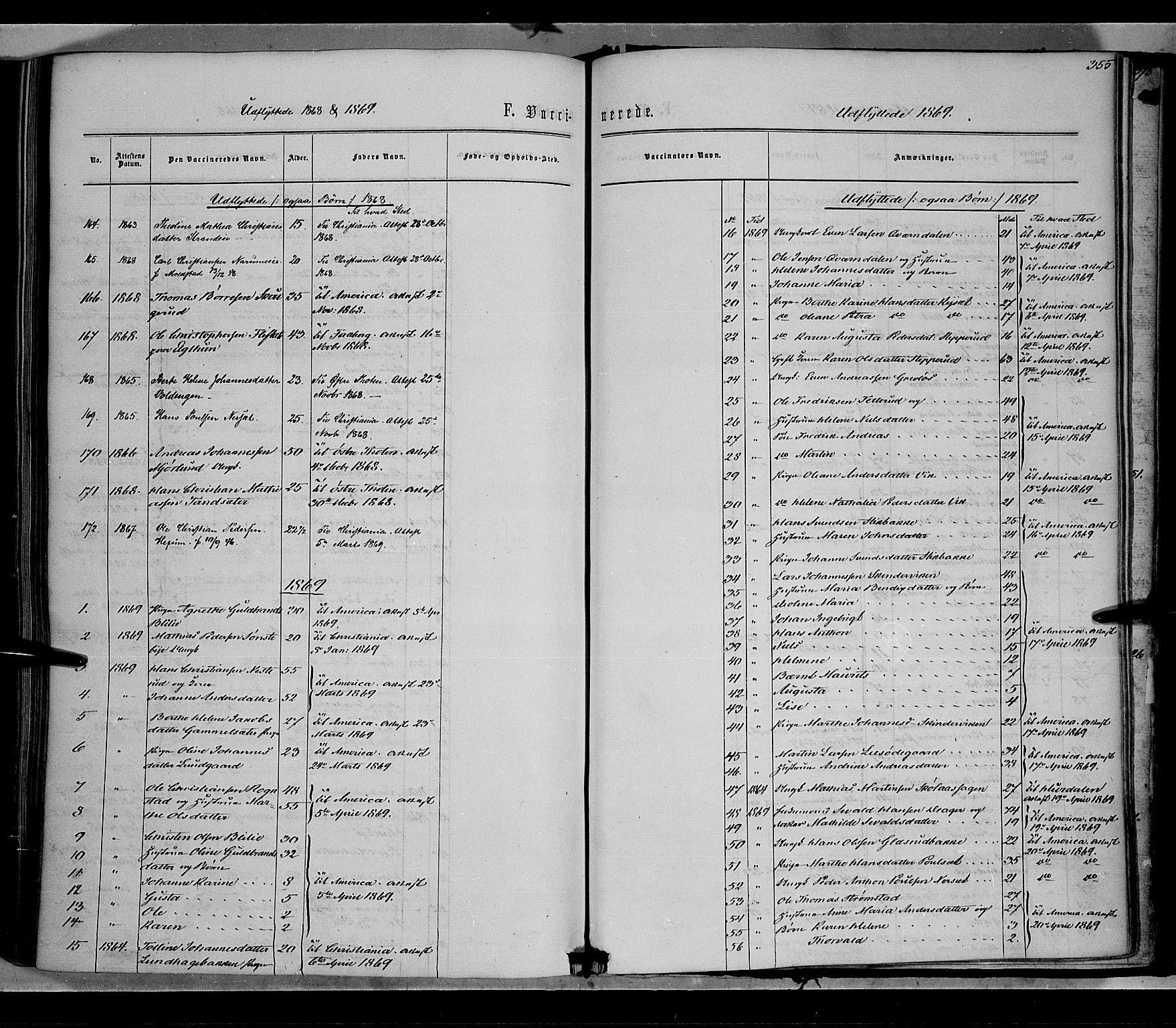 Vestre Toten prestekontor, SAH/PREST-108/H/Ha/Haa/L0007: Parish register (official) no. 7, 1862-1869, p. 355