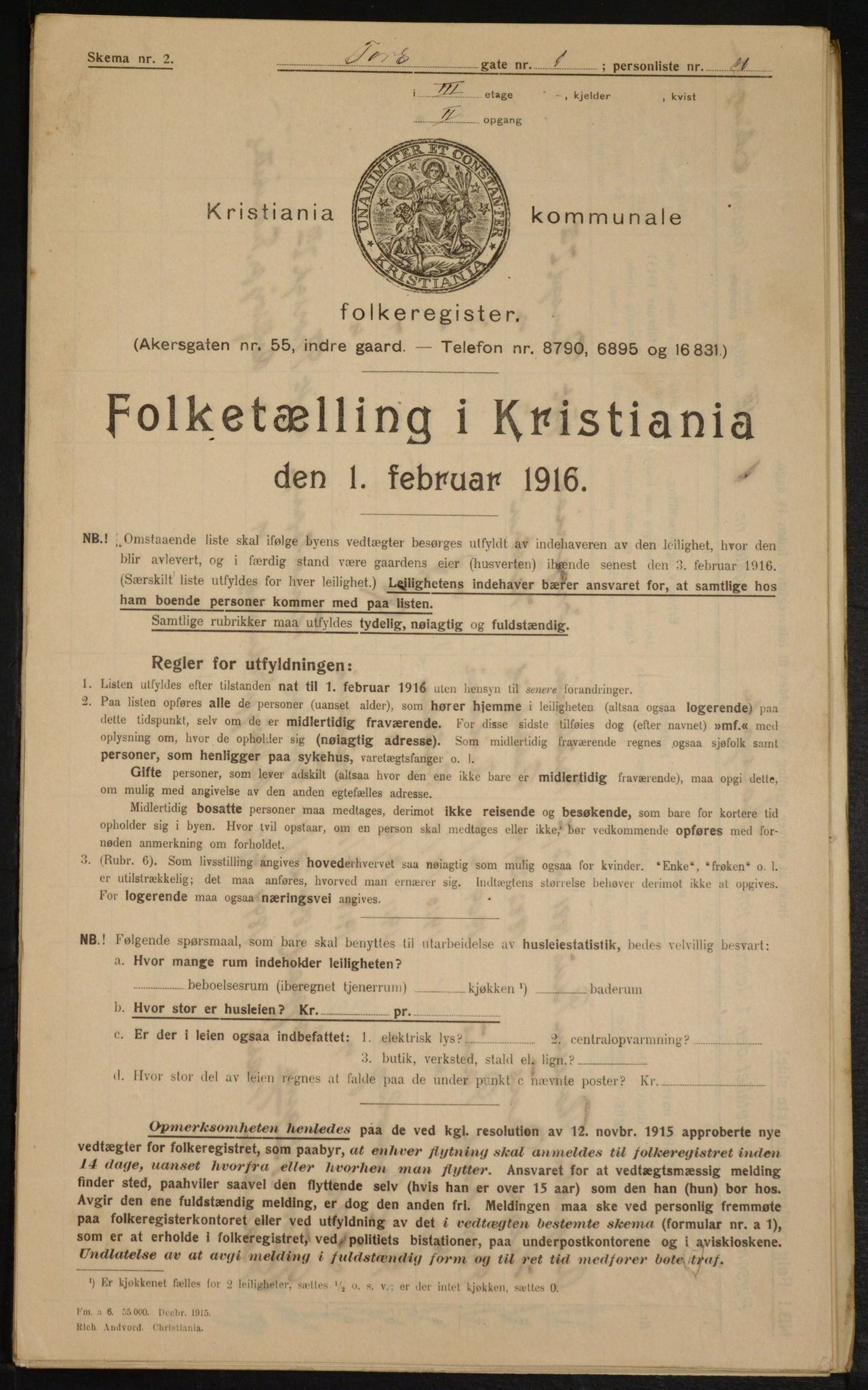 OBA, Municipal Census 1916 for Kristiania, 1916, p. 117512