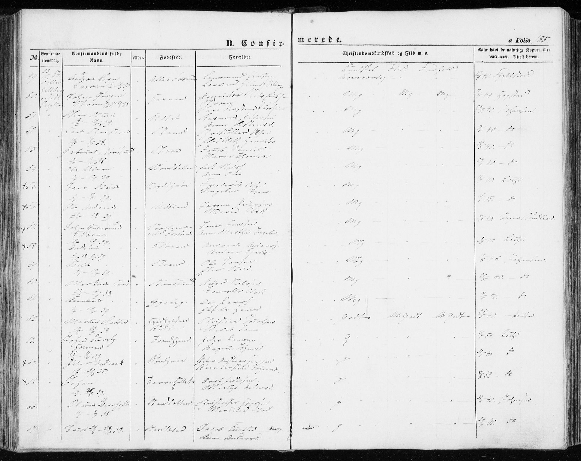 Ministerialprotokoller, klokkerbøker og fødselsregistre - Sør-Trøndelag, AV/SAT-A-1456/634/L0530: Parish register (official) no. 634A06, 1852-1860, p. 185